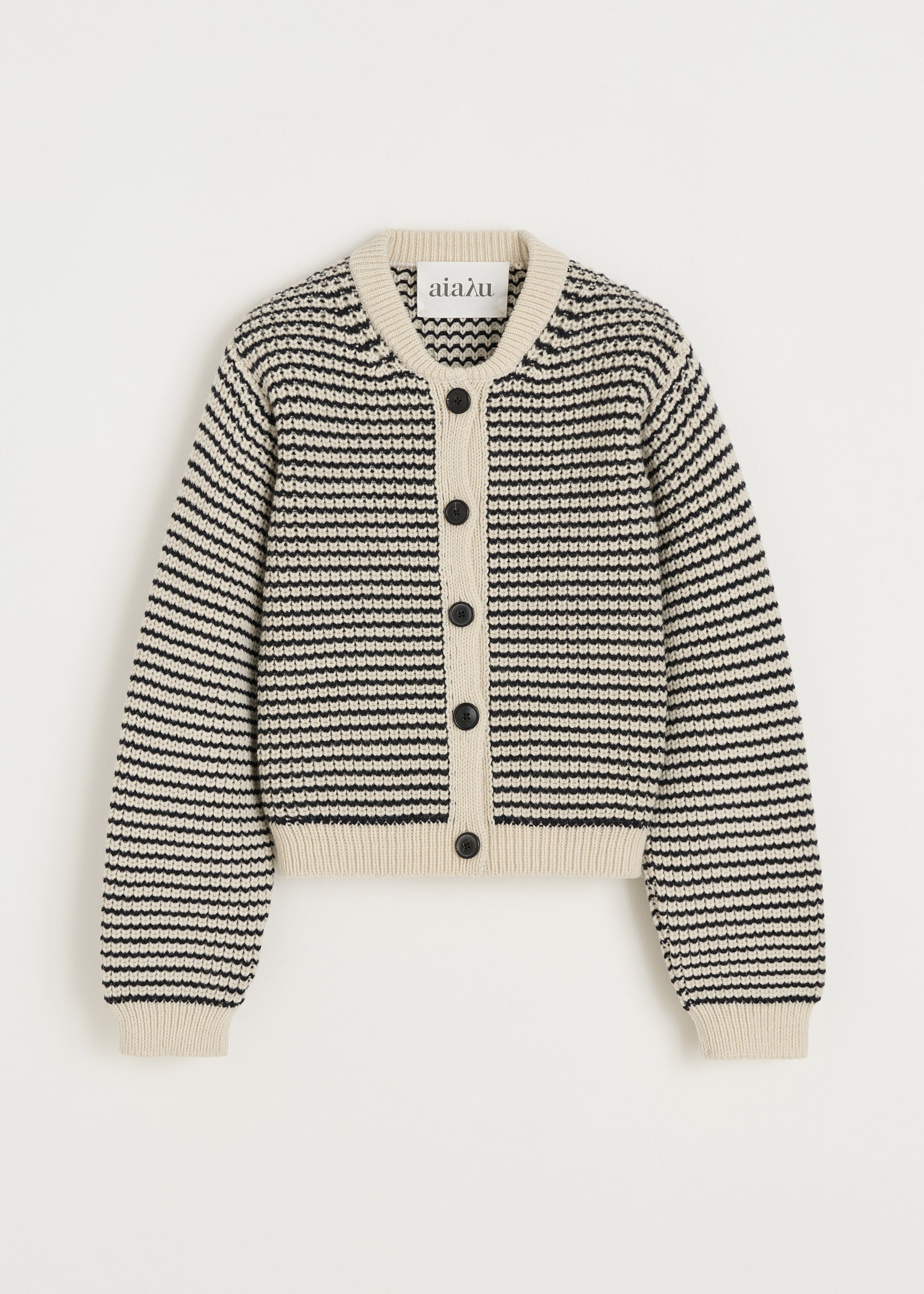 Shiva cardigan – highland wool | Mix Black Navy Cardigan aiayu
