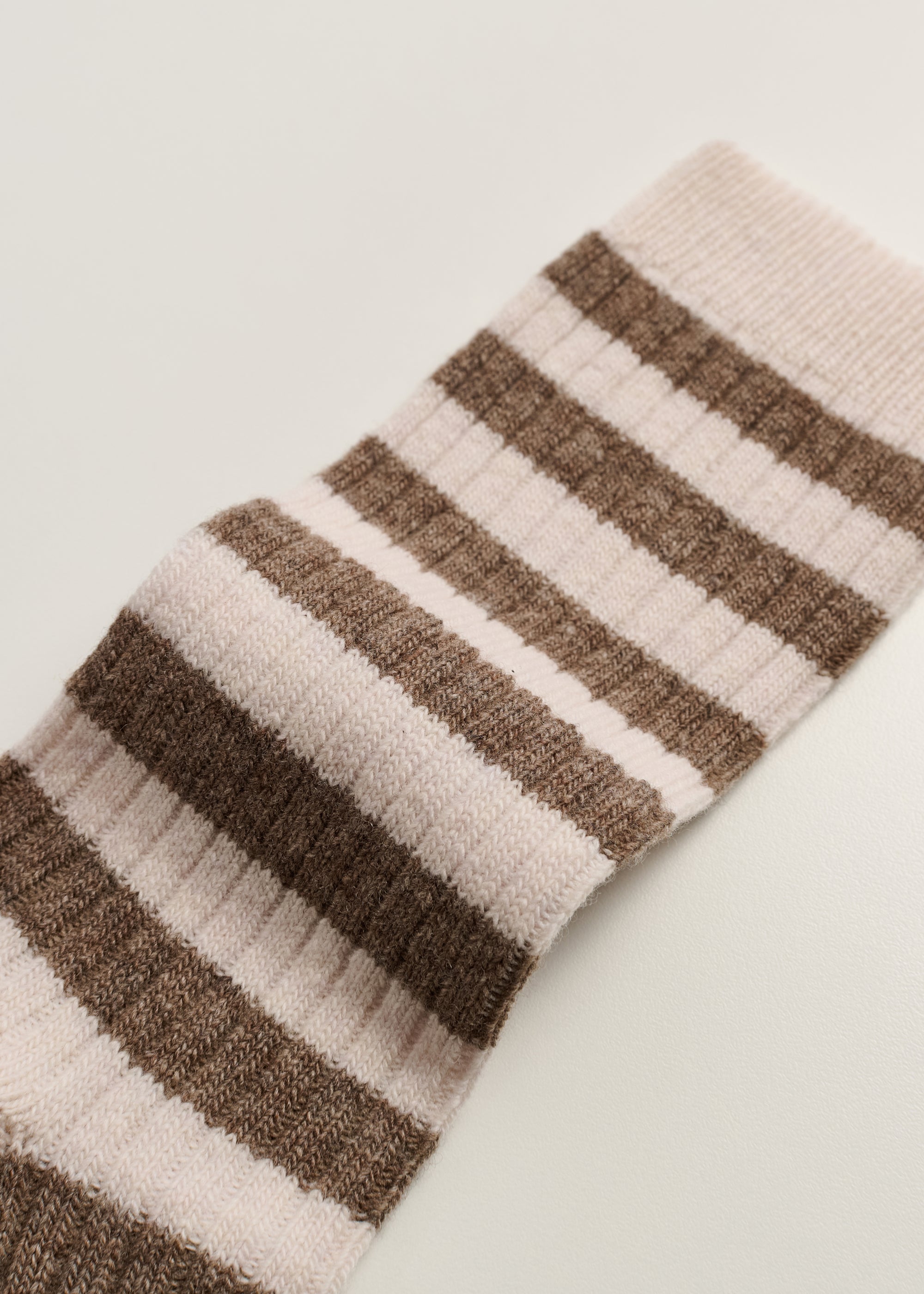 Striped cashmere sock | Mix Beige Socks aiayu