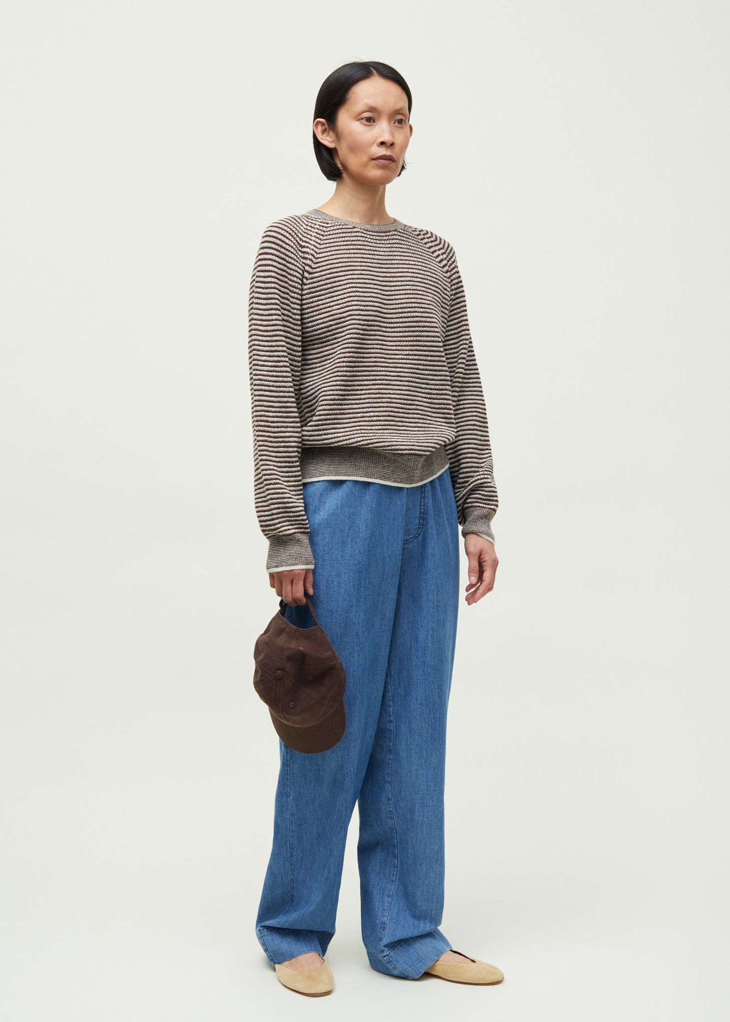 Suki striped sweater - highland wool | Mix brown sugar Sweater aiayu