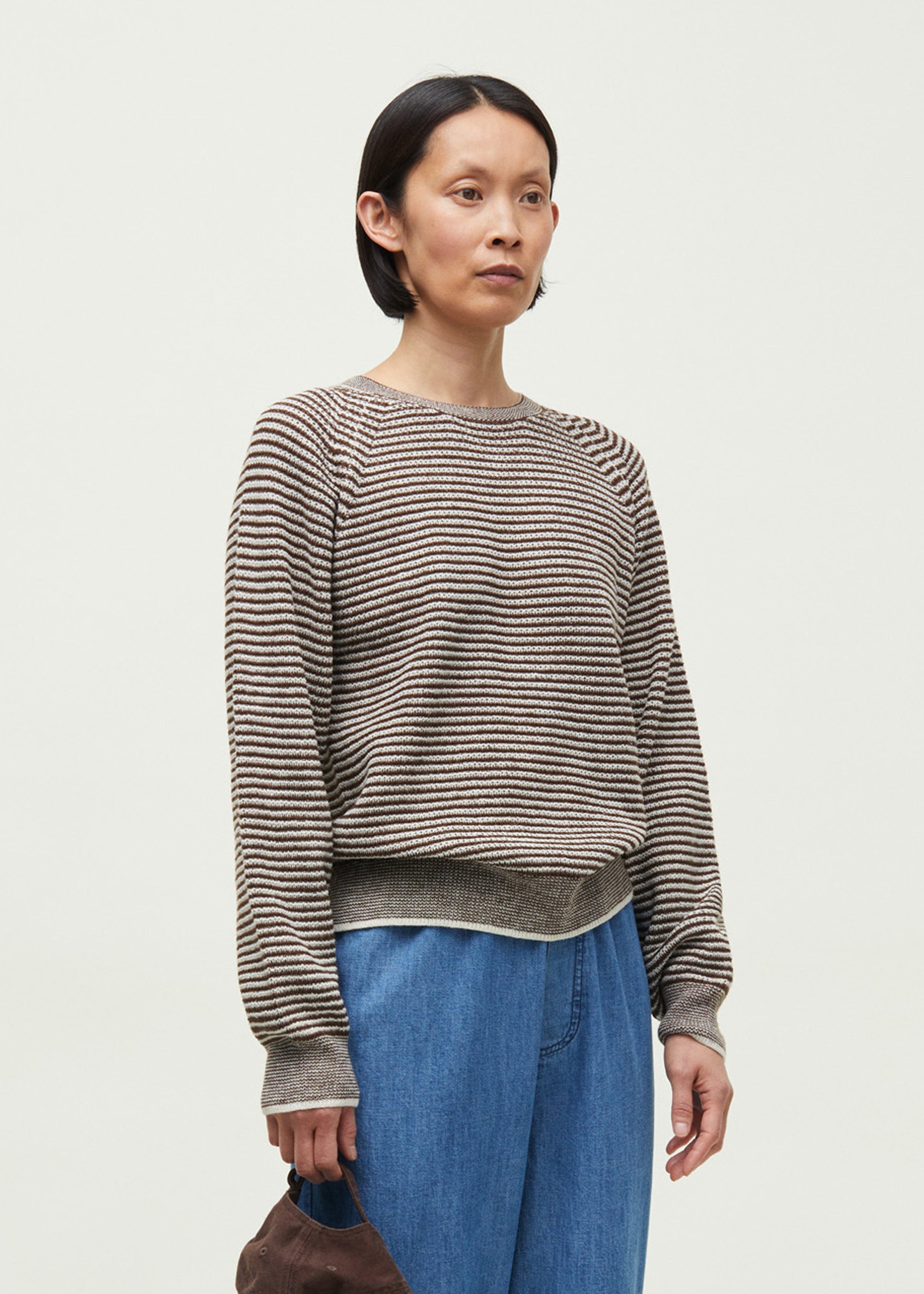 Suki striped sweater - highland wool | Mix brown sugar Sweater aiayu