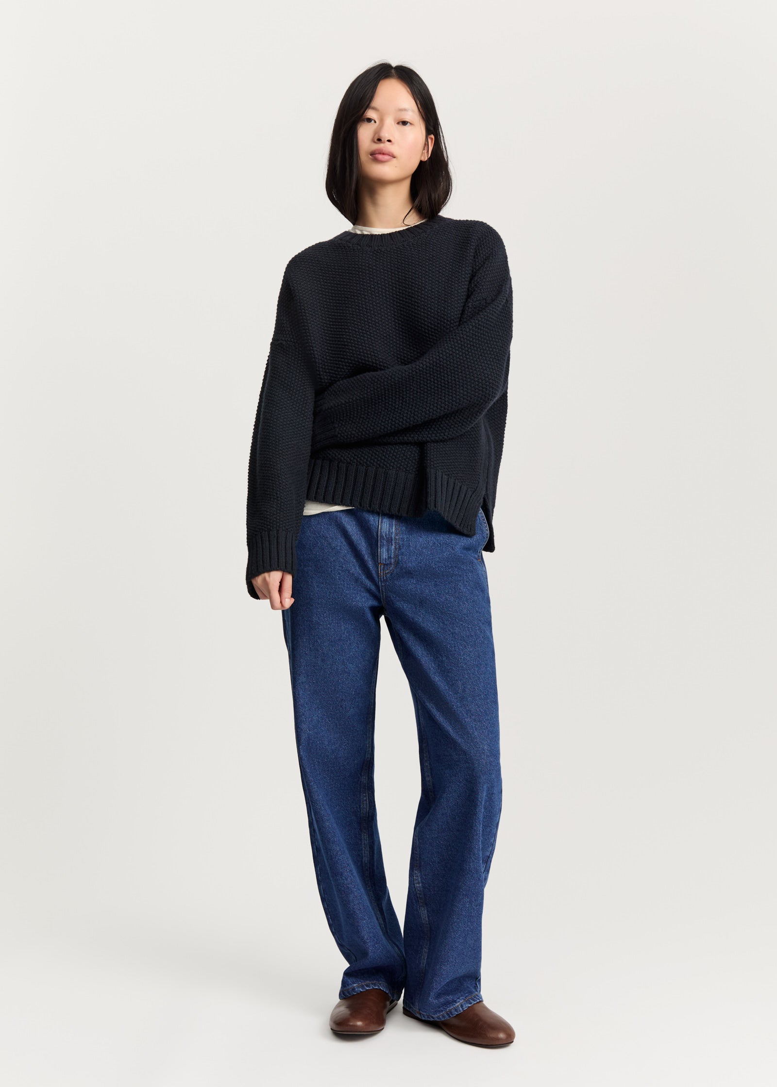 Vetla sweater – highland wool | Black Blue Sweater aiayu