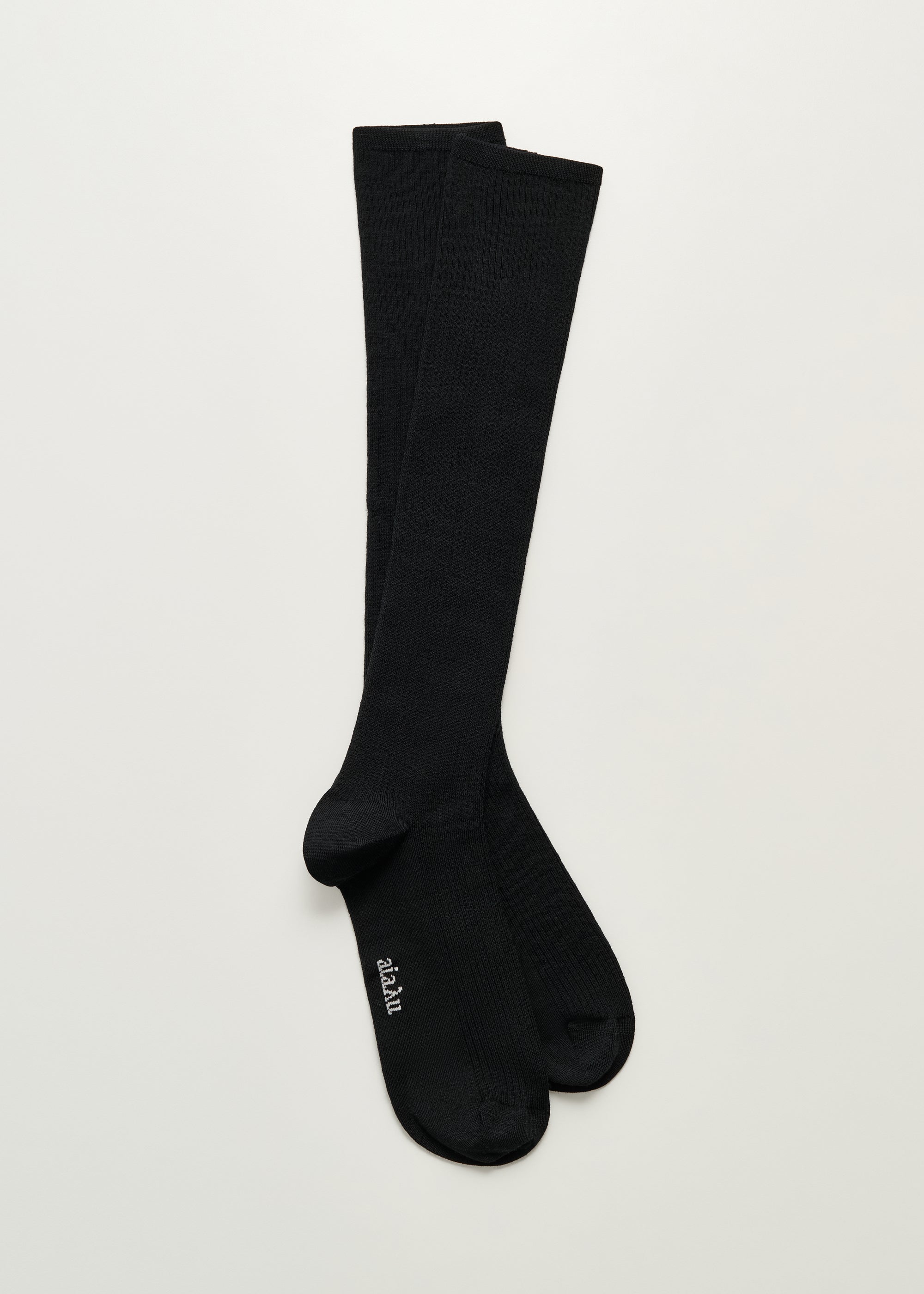 Wool knee socks | Black Socks aiayu