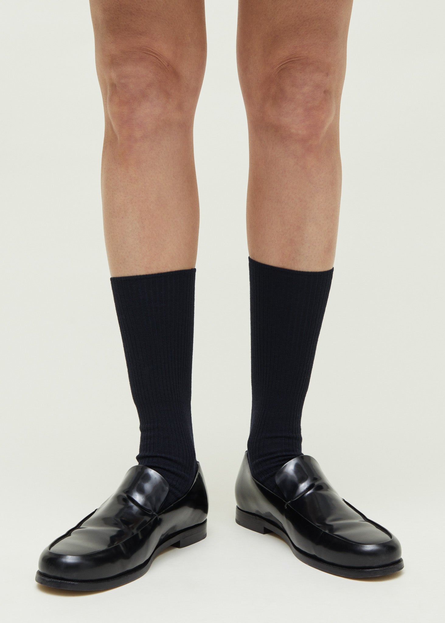 Wool rib socks | Black Socks aiayu