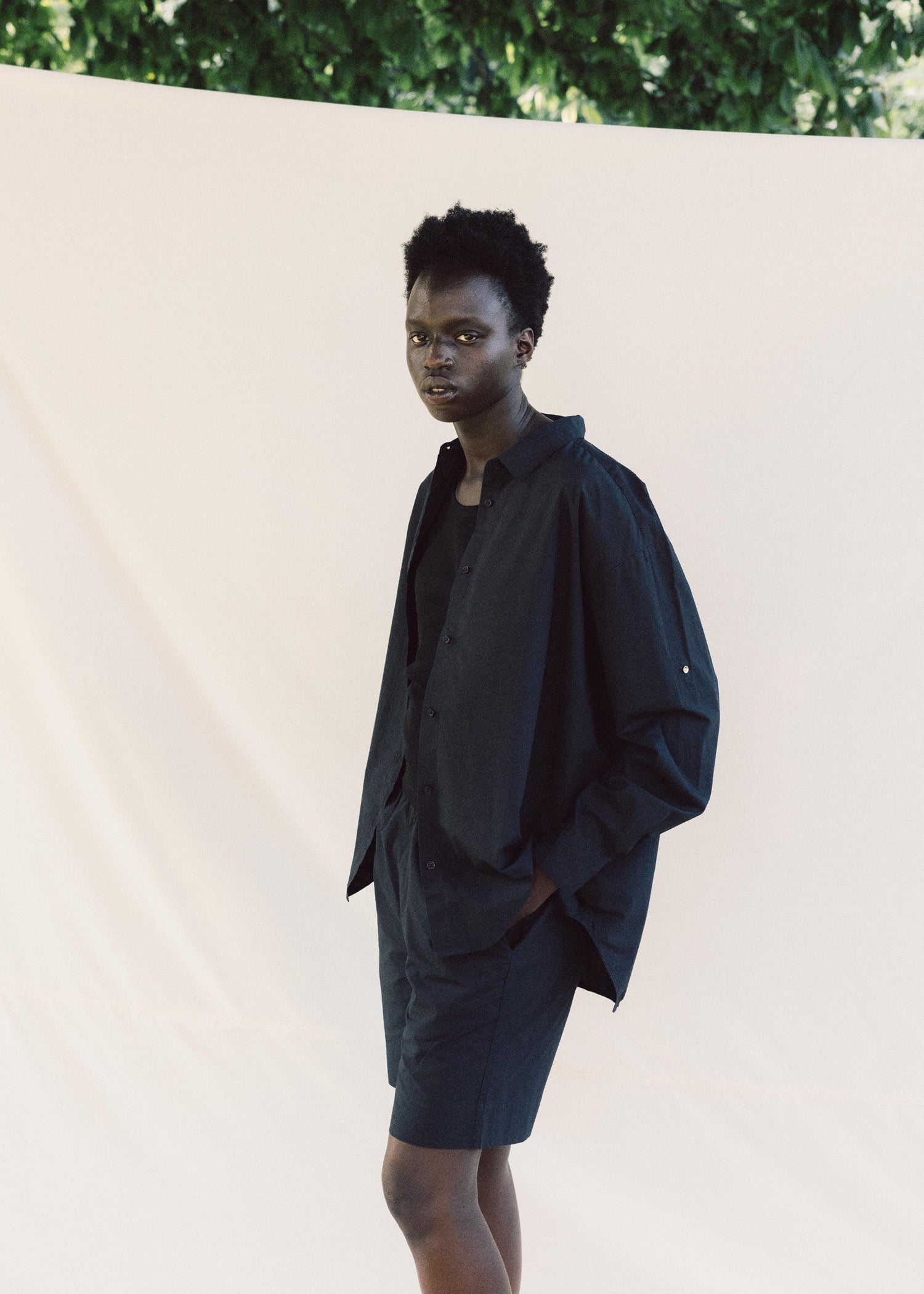 Shorts long | Black Navy Shorts aiayu