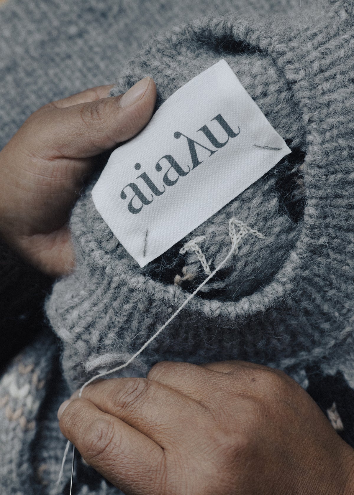 Wyn sweater – llama wool | Mix pure grey Sweater aiayu