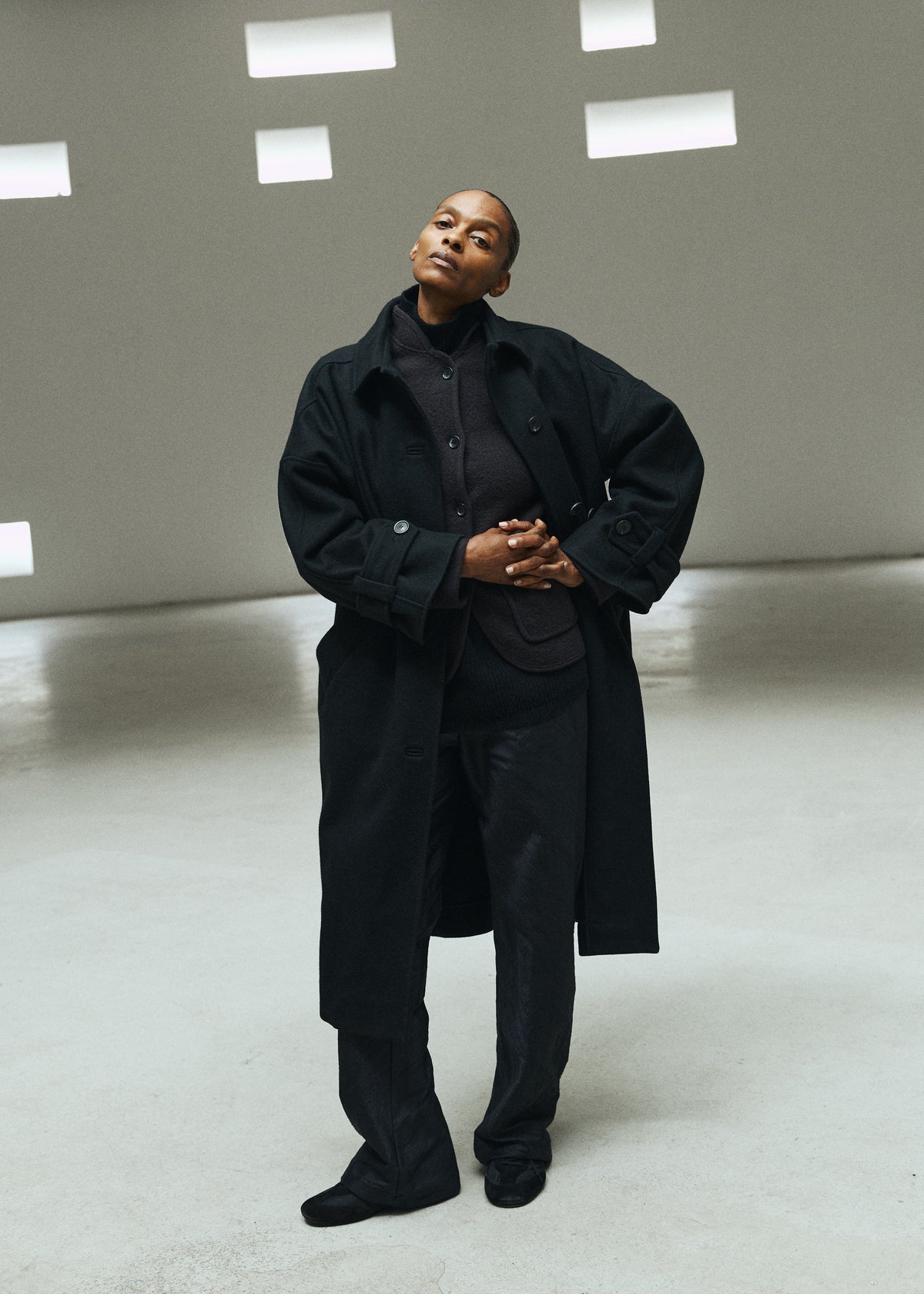 Jo coat loden | Black Coat aiayu
