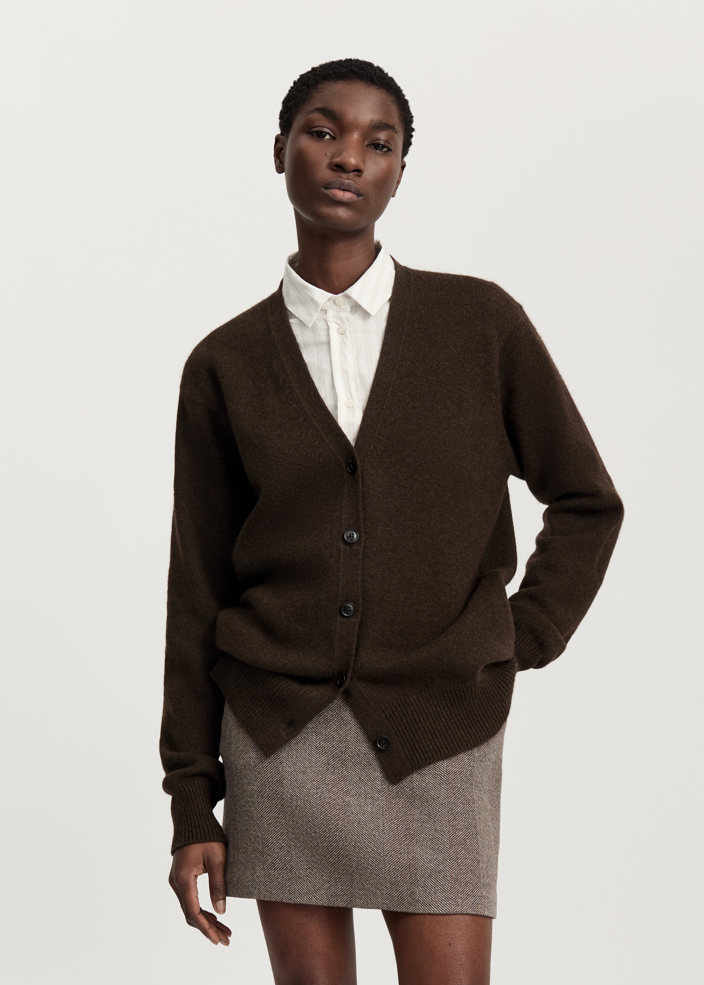 Alexa cardigan – pure yak | Pure Dark Brown Cardigan aiayu