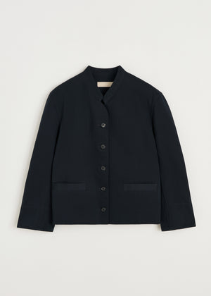 Angela jacket twill | Black Navy Shirt Woven aiayu