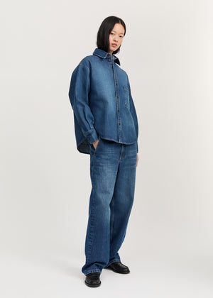 Casy shirt denim | Worn Blue Shirt Woven aiayu
