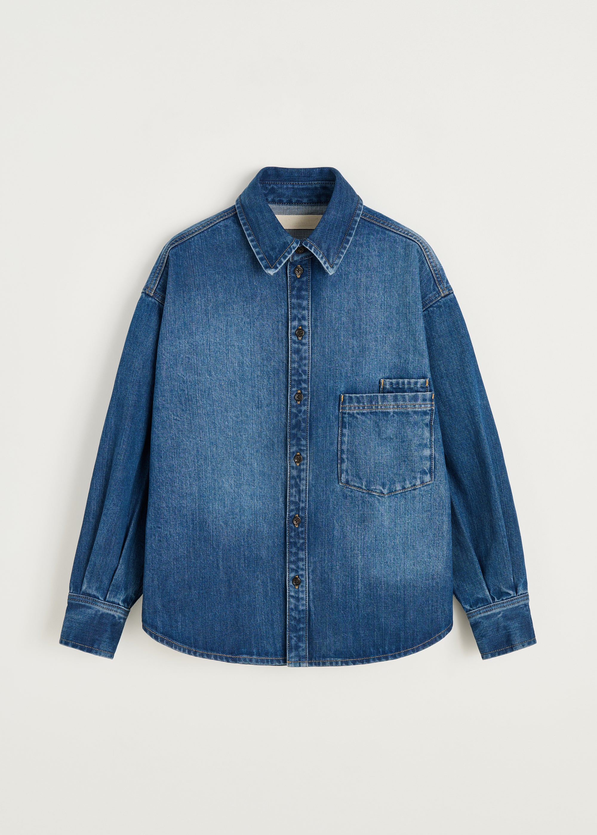Casy shirt denim | Worn blue Shirt Woven aiayu