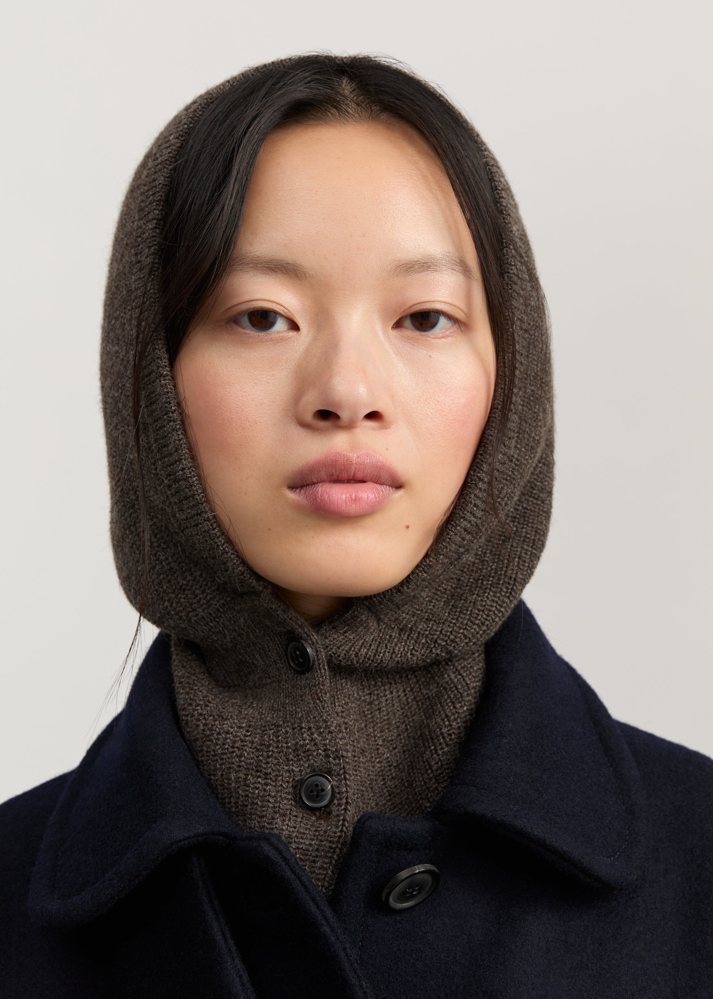 Cindy balaclava – llama | Pure smokey brown Hat aiayu