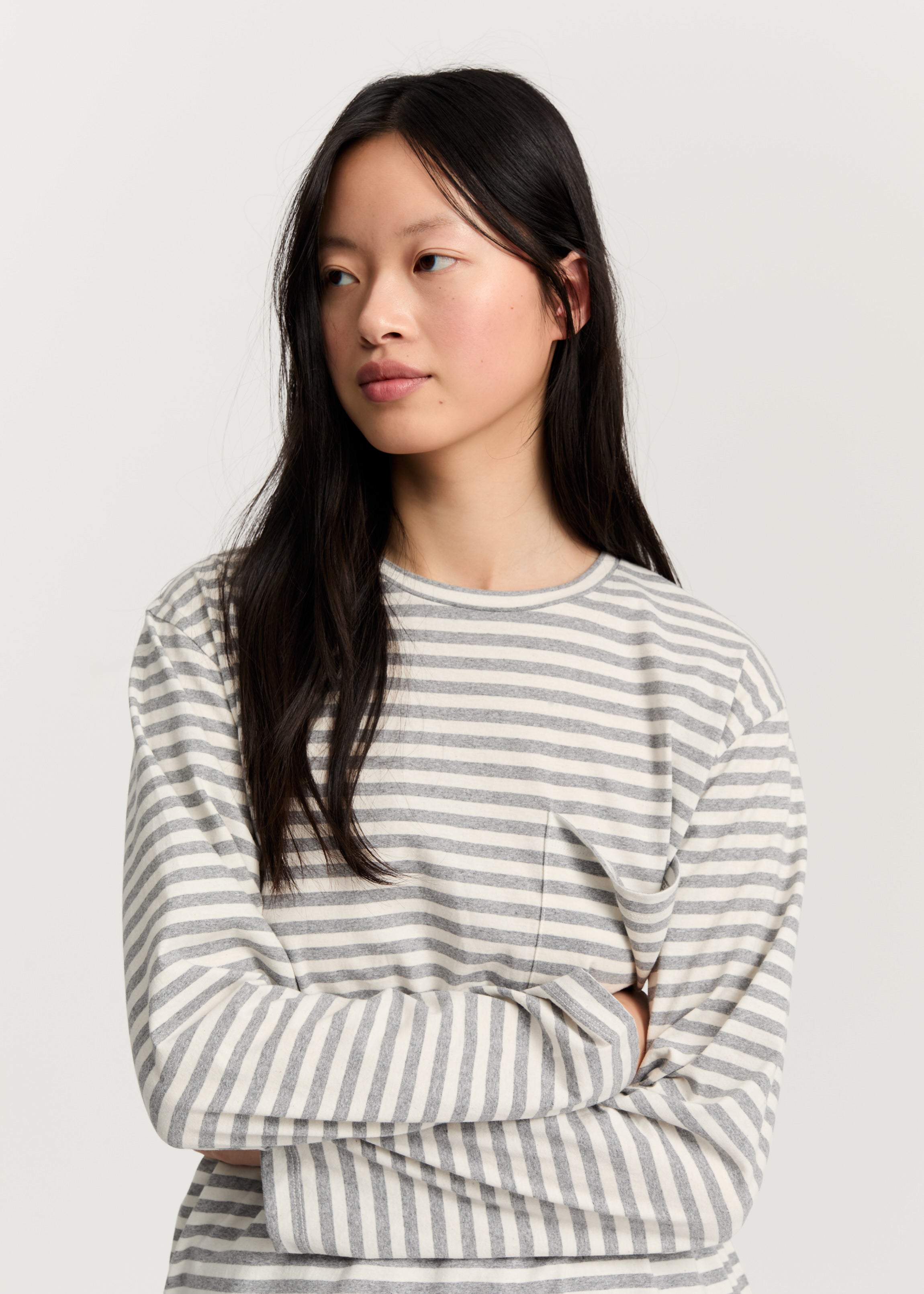 Circular long sleeve melange | Mix Grey Melange