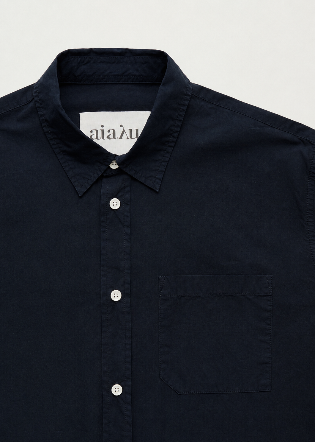 Classic shirt | Black Navy Shirt Woven aiayu