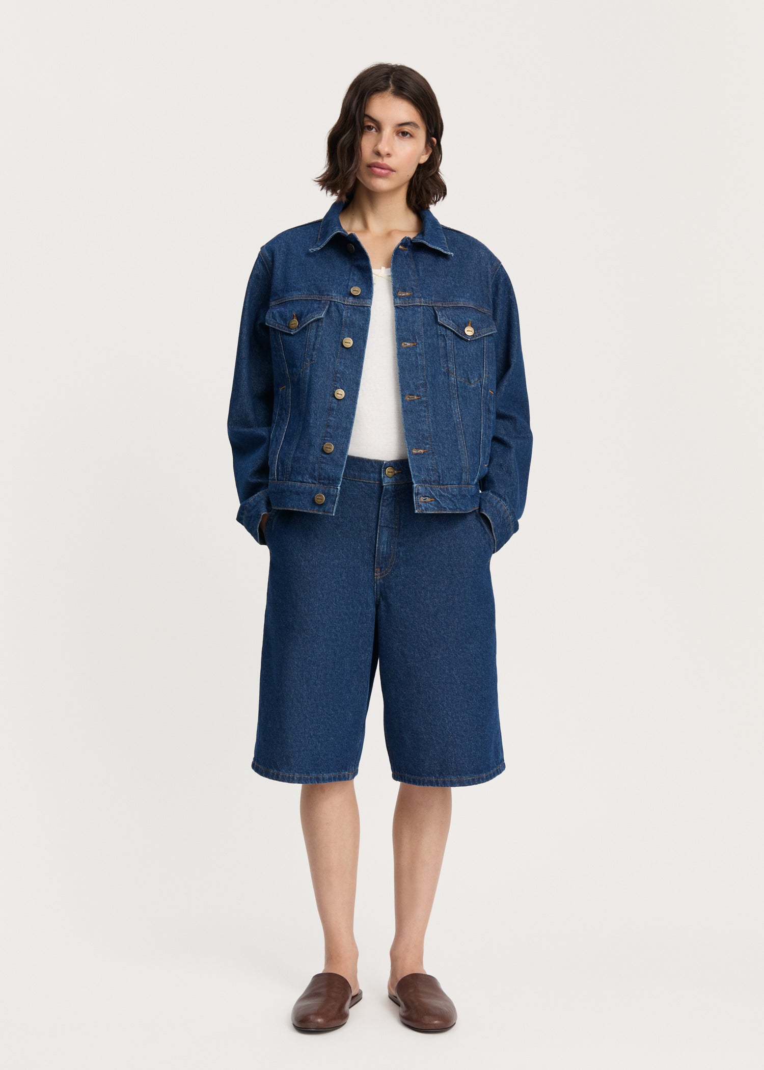 Cleo denim jacket | Mid Blue Jacket aiayu
