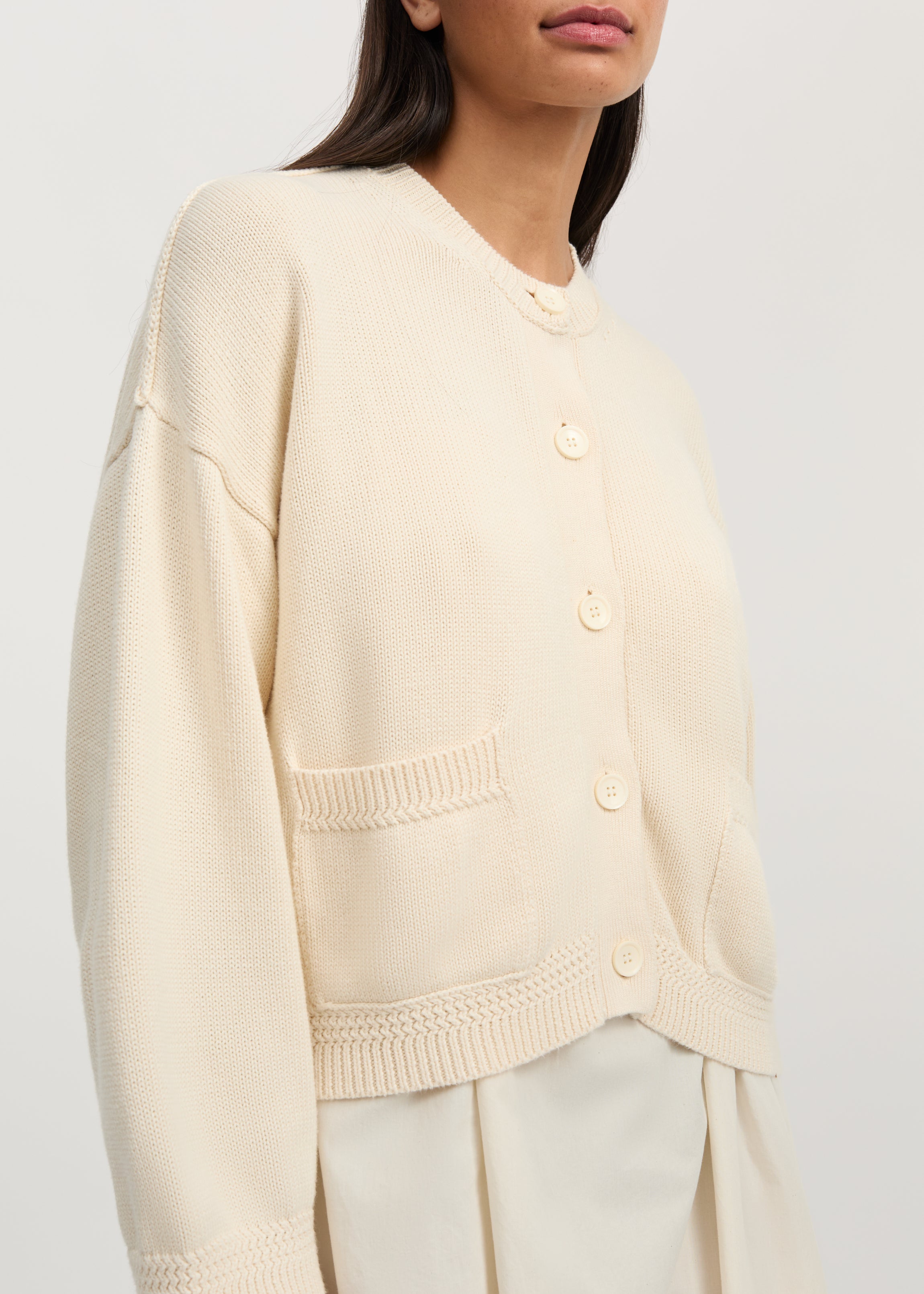 Cobe cotton cardigan | Pure Ecru Cardigan aiayu