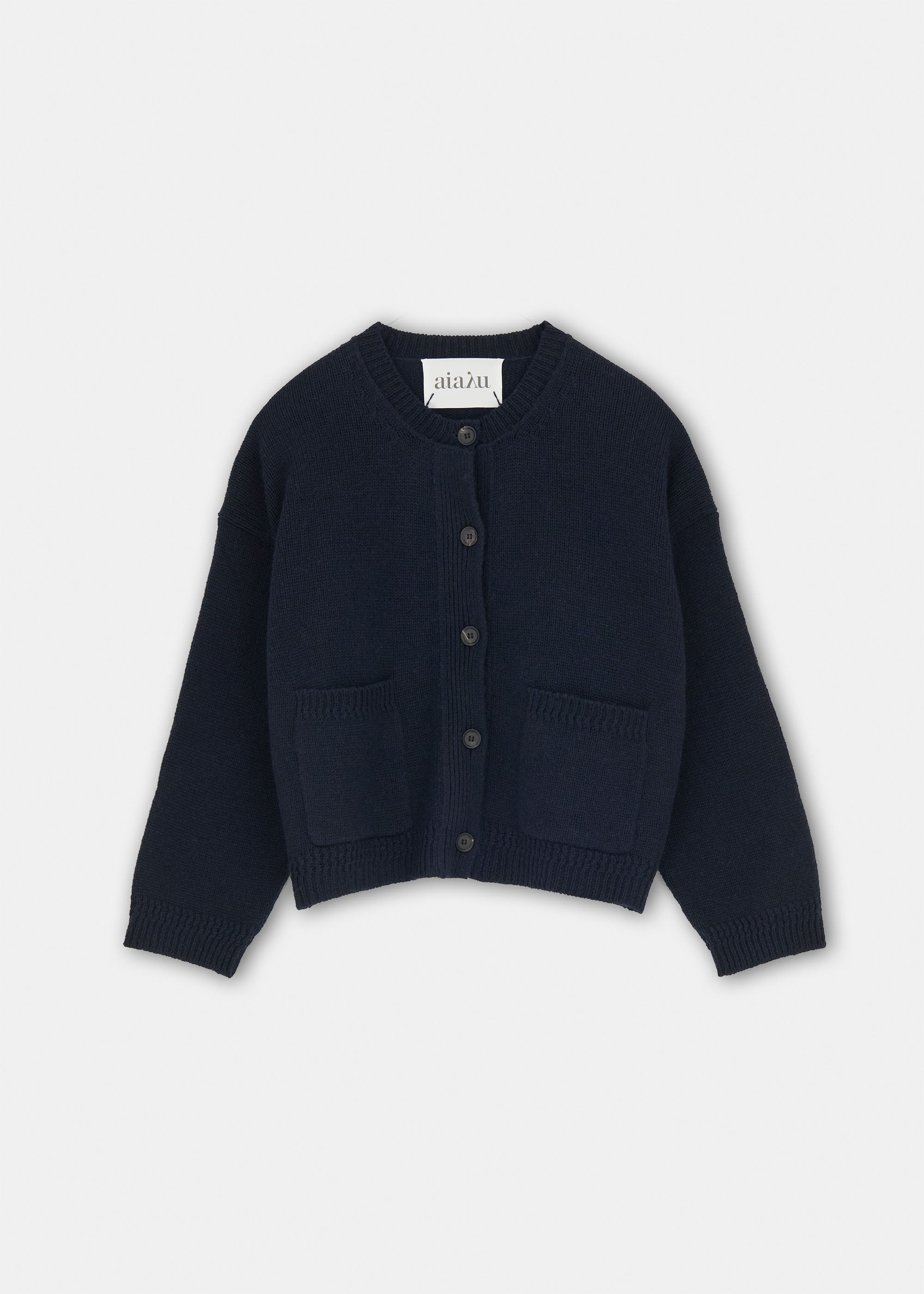 Cobe wool cardigan | Black Blue Cardigan aiayu