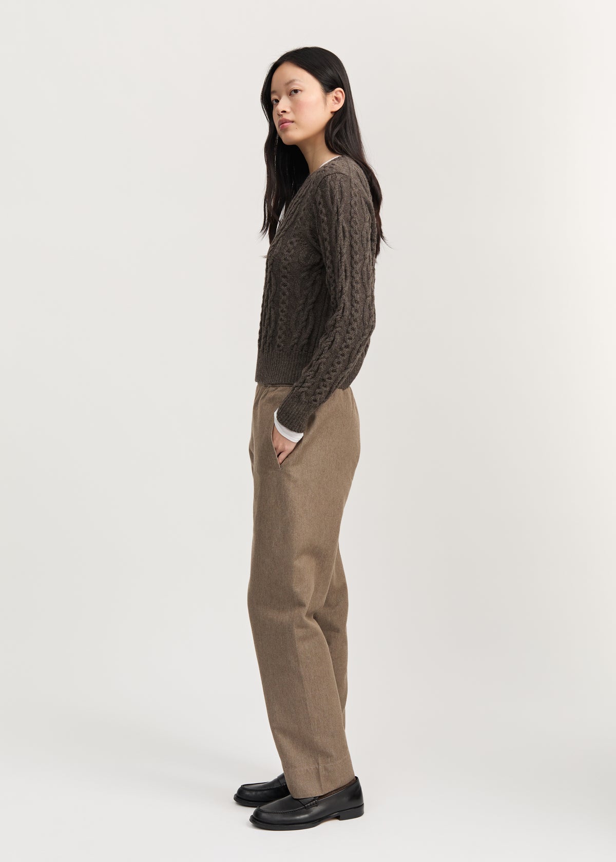 Coco pant twill | Smokey brown melange Pants aiayu
