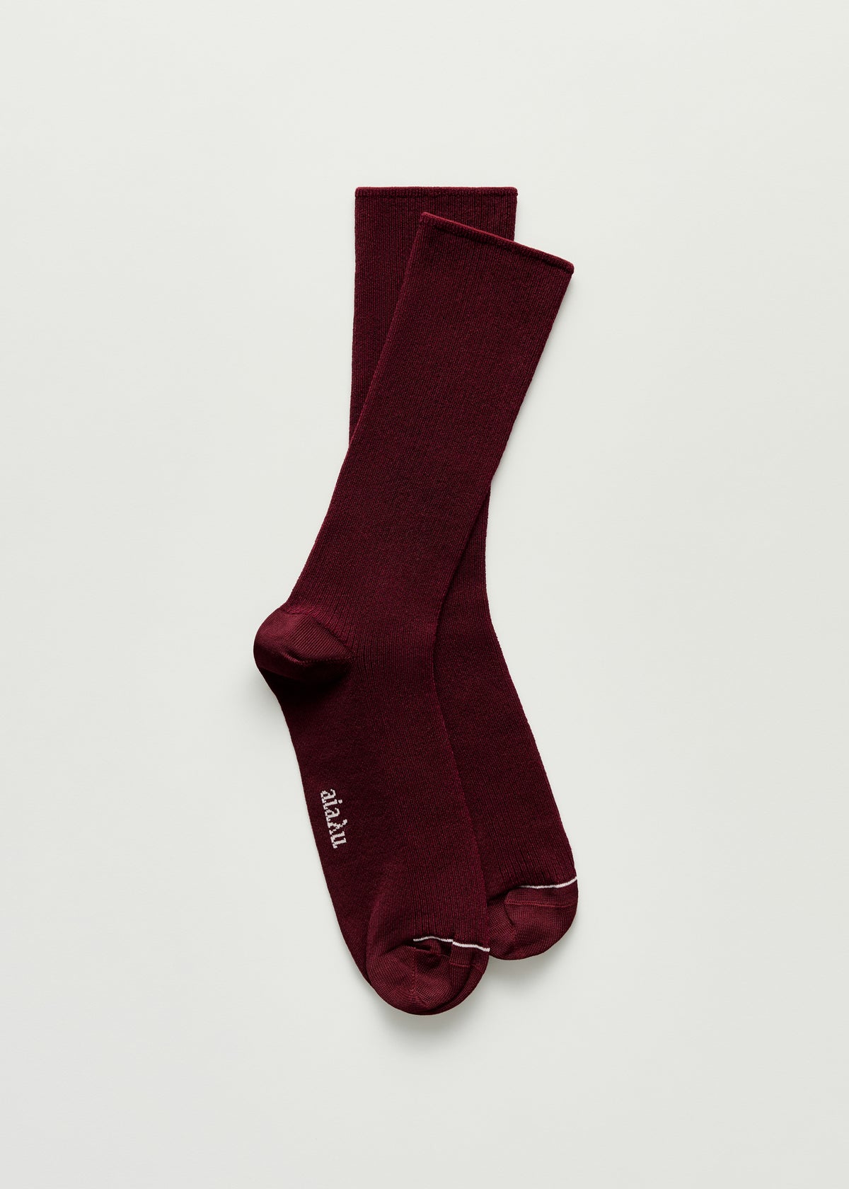 Cotton rib socks | Bordeaux Socks aiayu