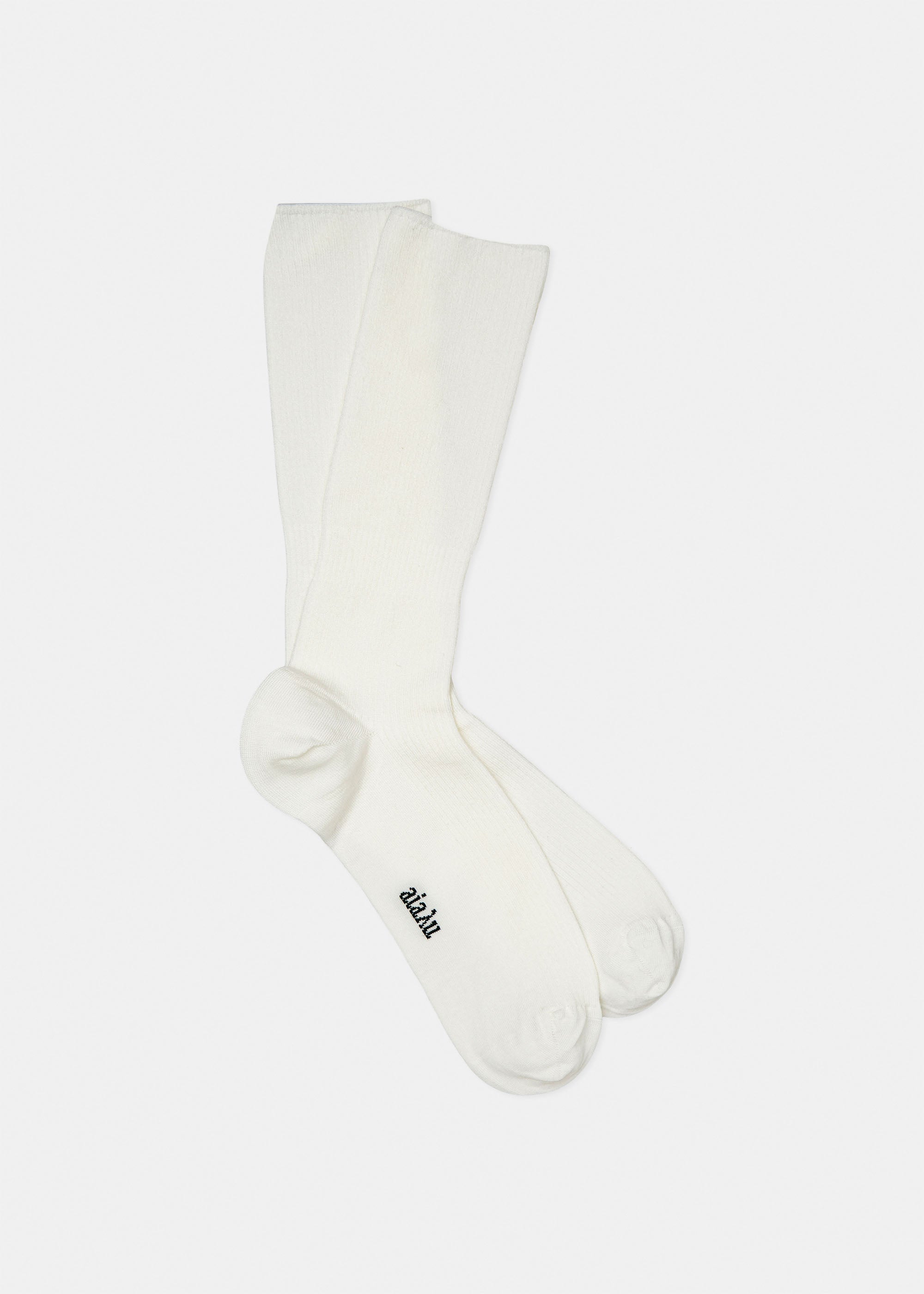 Cotton rib socks | White