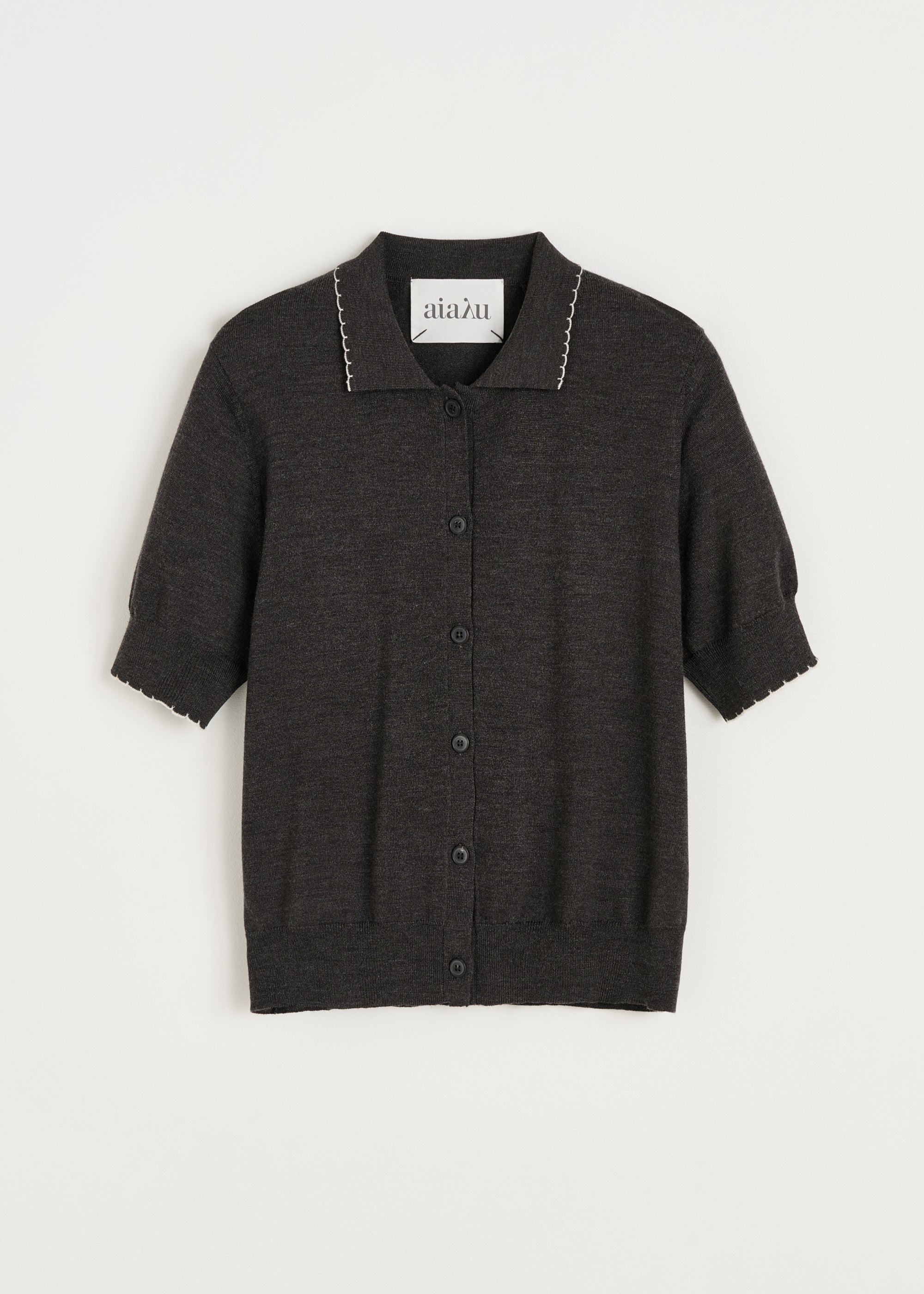 Disha cardigan – pure merino wool | Dark Brown Melange Cardigan aiayu