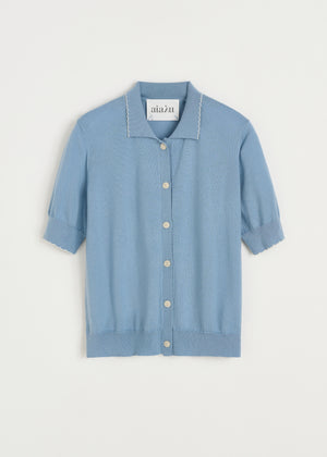 Disha cardigan – pure merino wool | Opal Blue Cardigan aiayu