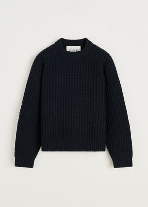 Eamon sweater – highland wool | Black navy Sweater aiayu