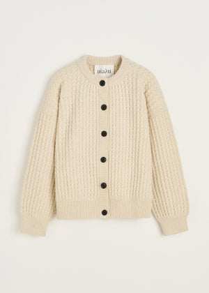 Elan cardigan – highland wool | Pure ecru Cardigan aiayu