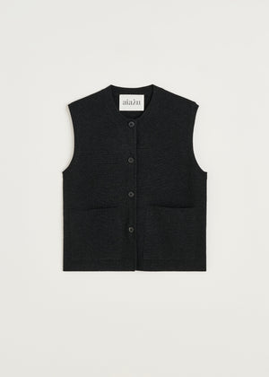 Elva vest – merino wool | Antracite Vest aiayu
