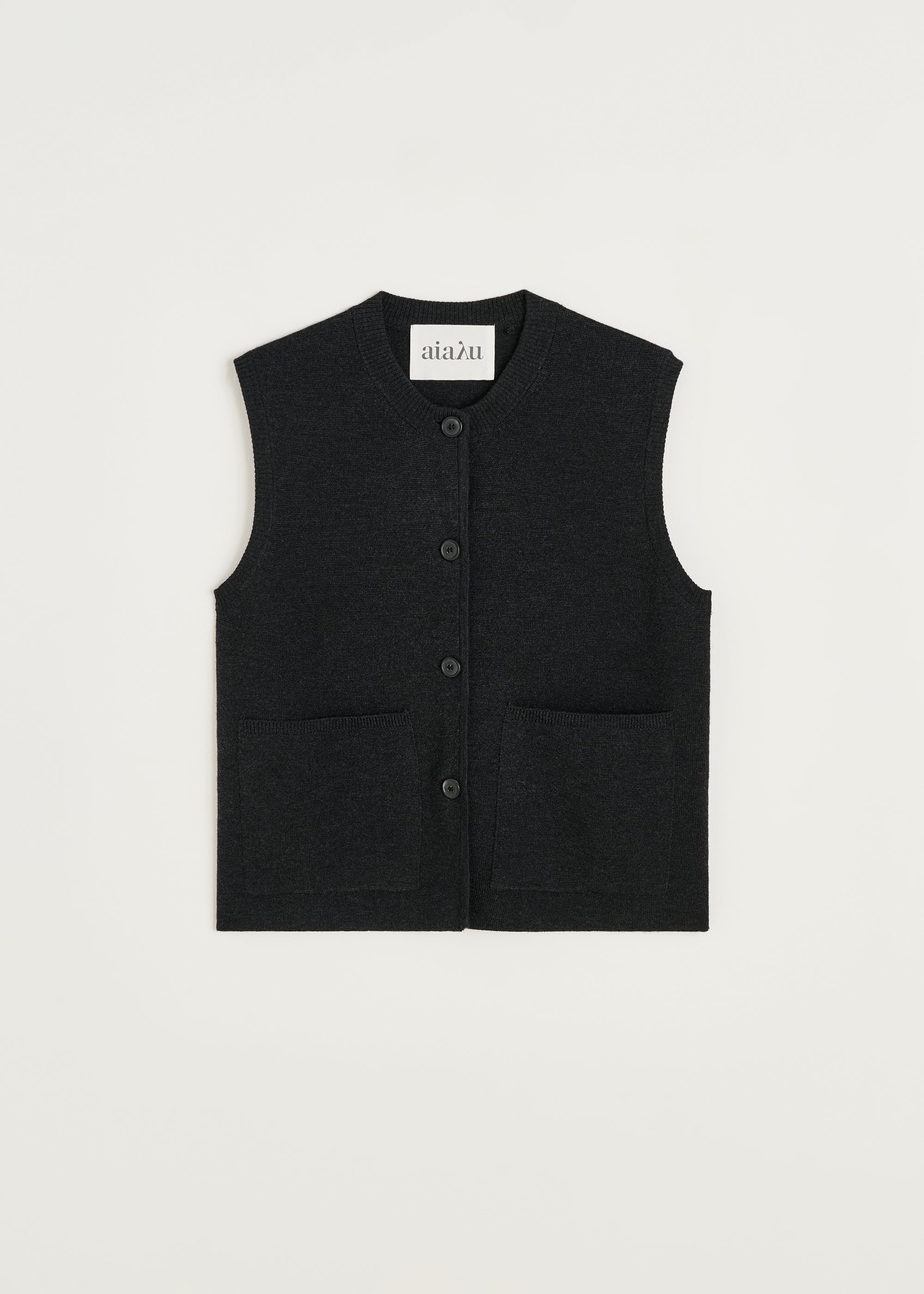 Elva vest – merino wool | Antracite Vest aiayu