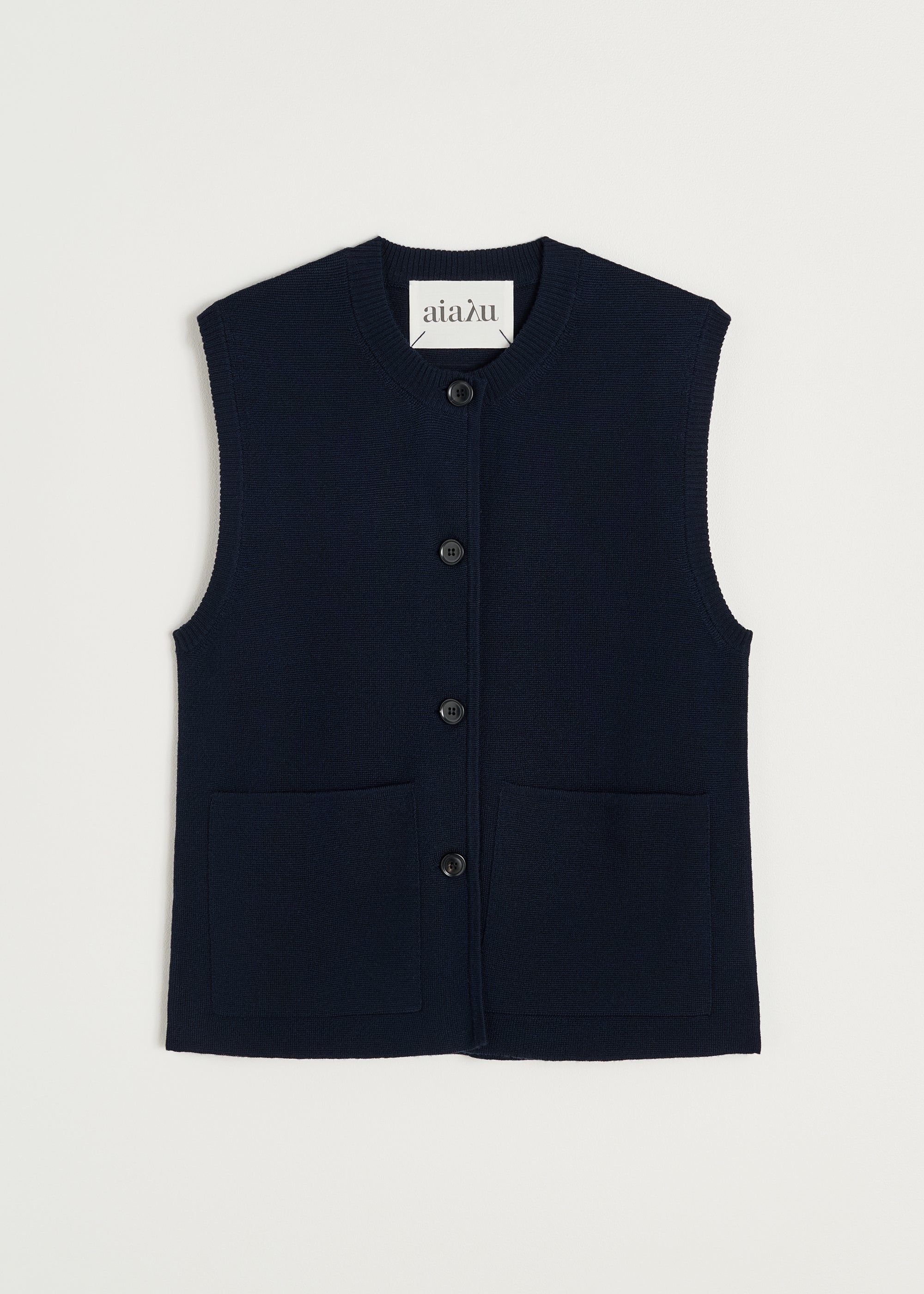 Elva vest – pure merino wool | Navy Vest aiayu