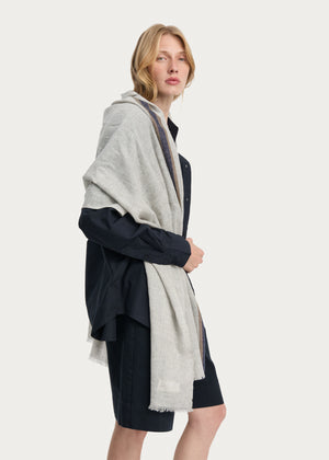Ema scarf – cashmere | Light Grey Melange Scarf aiayu