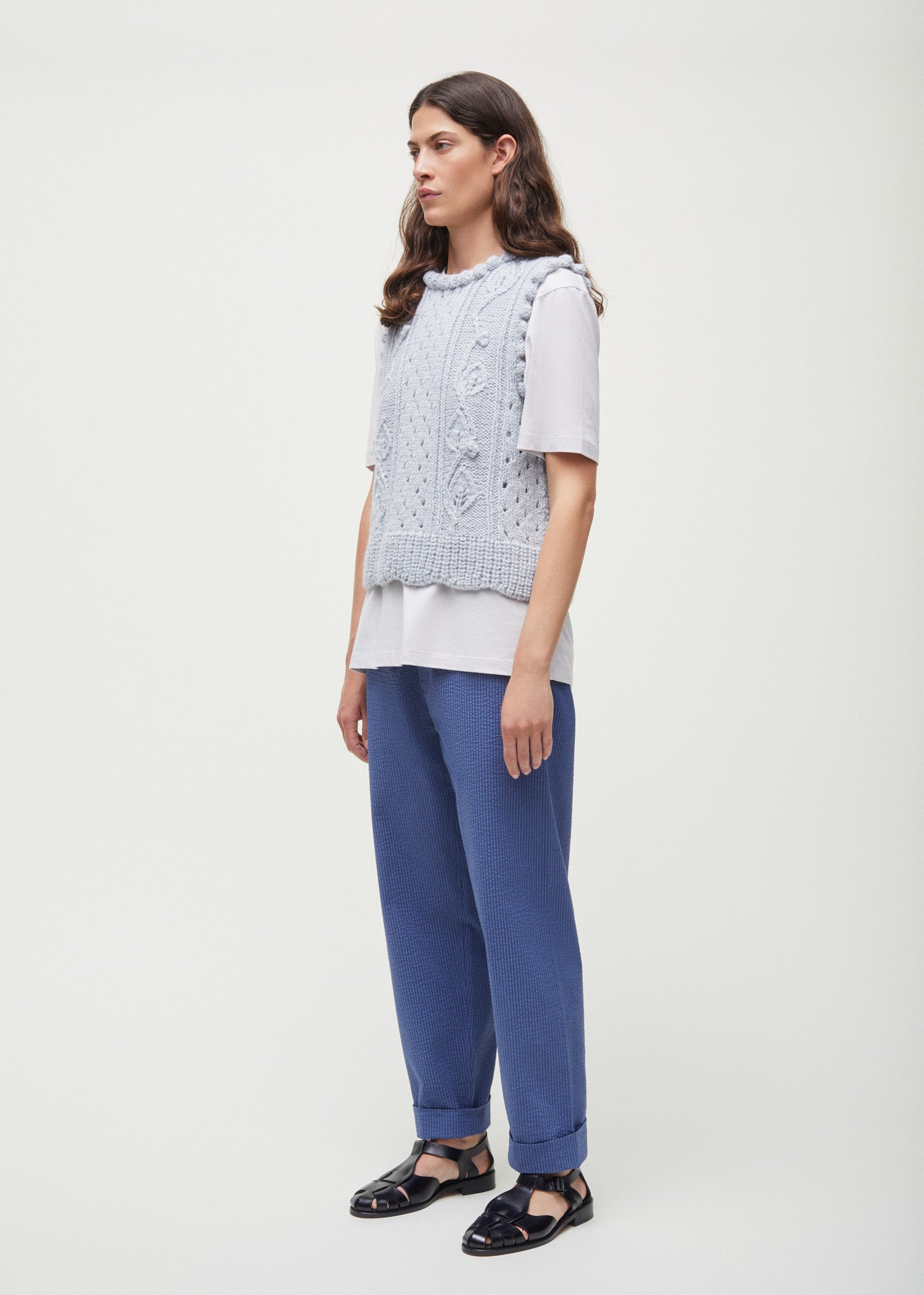 Embla handknitted vest | Water