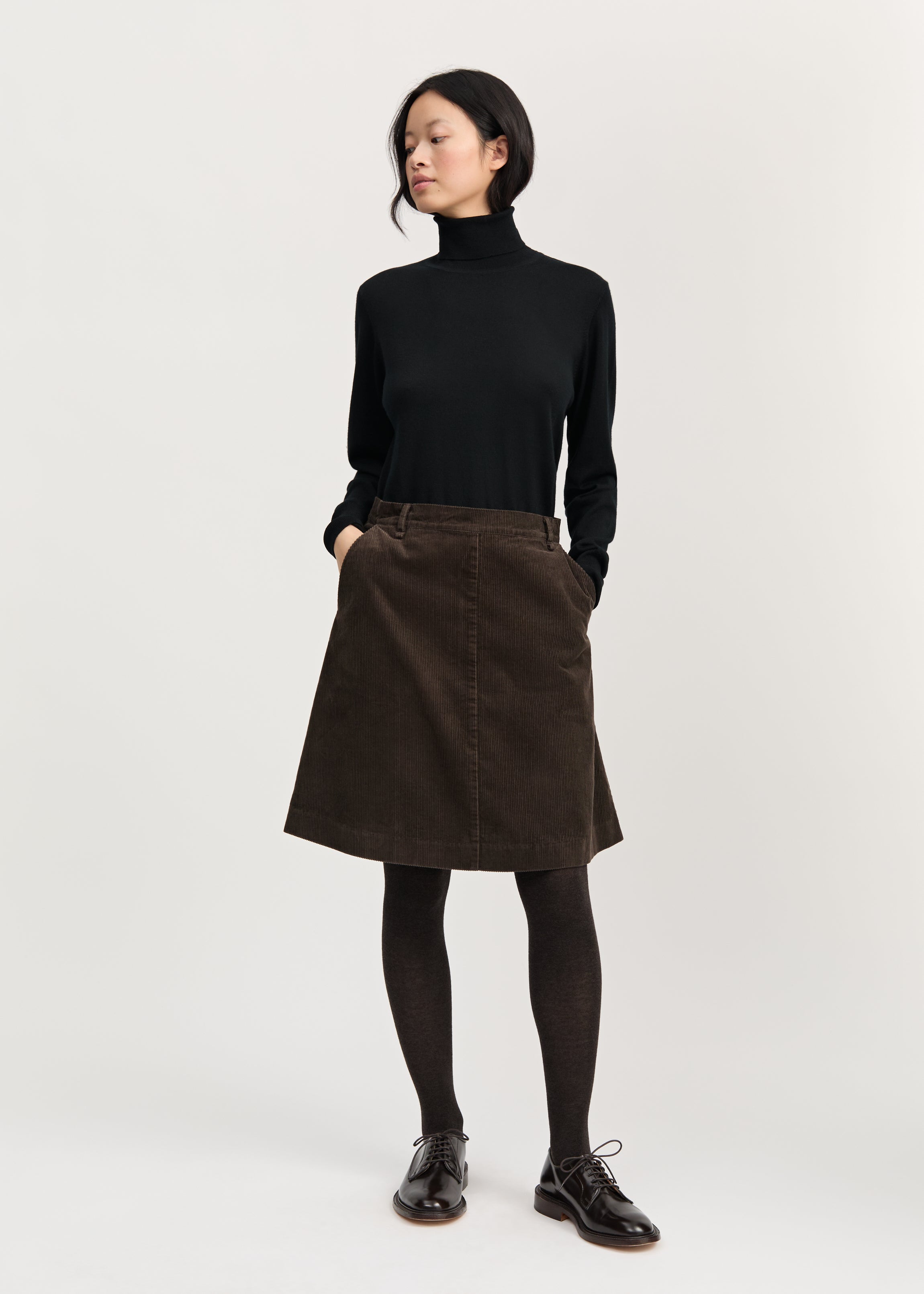 Estelle skirt short corduroy | Smokey Brown Skirt aiayu