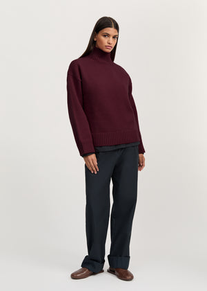 Farah sweater – highland wool | Bordeaux Sweater aiayu