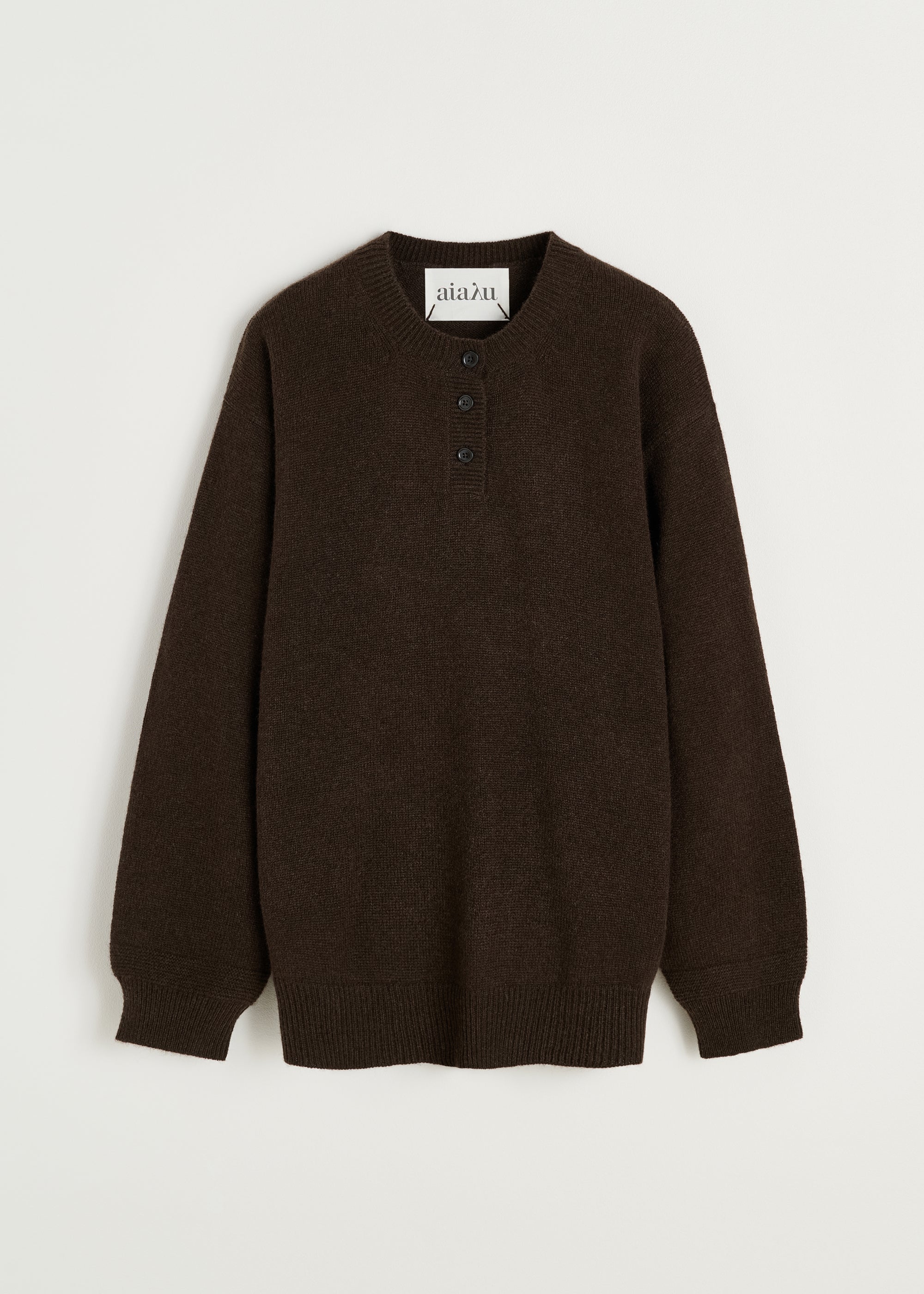 Franco sweater – pure yak | Pure Dark Brown Sweater aiayu