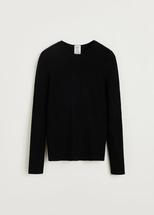 Gentle long sleeve - cashmere | Black Blouse aiayu