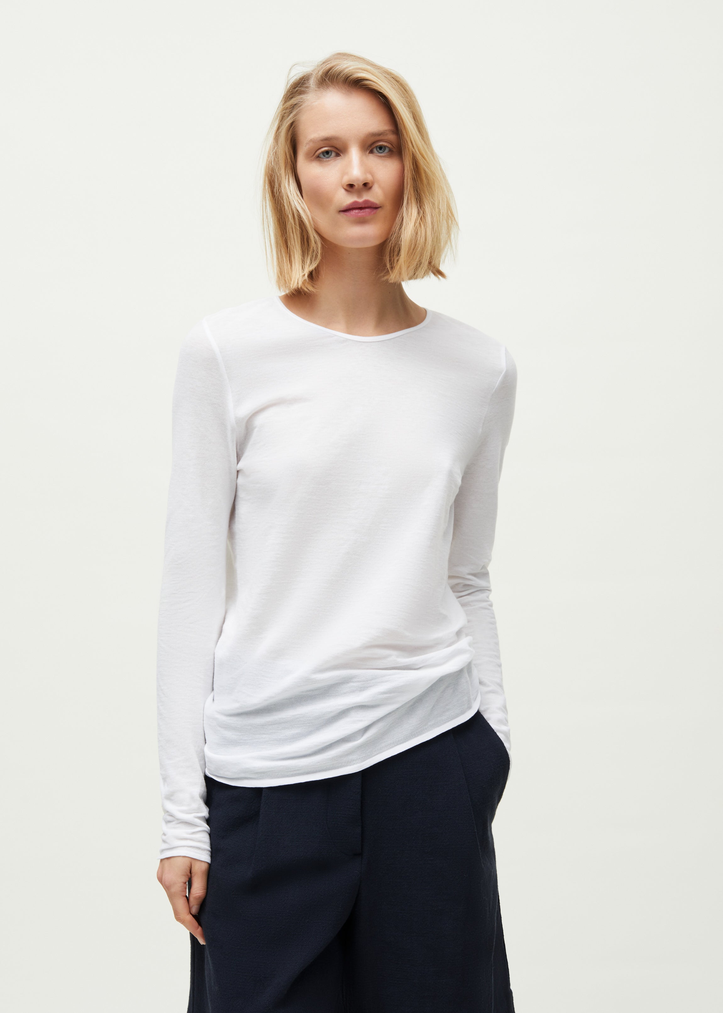 Gentle cashmere long sleeve | White