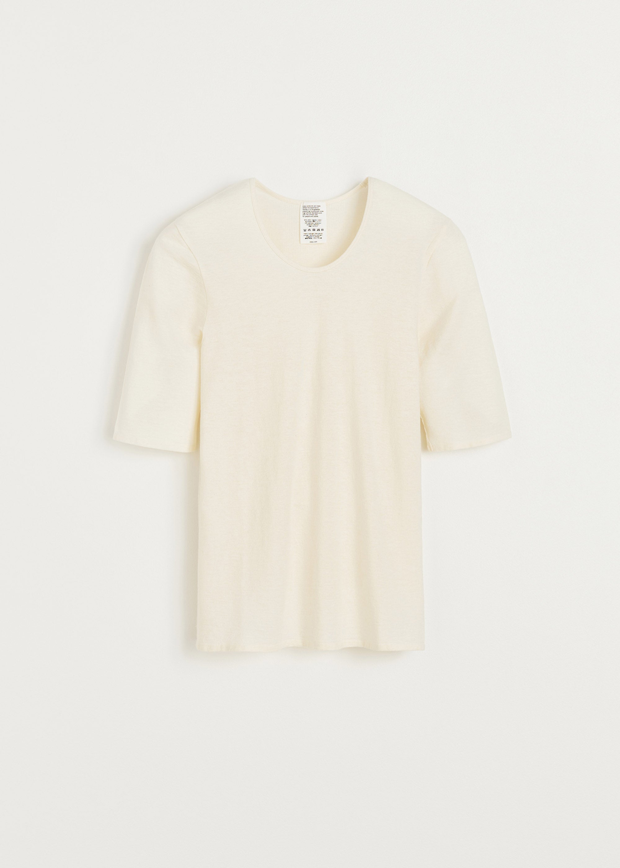 Gentle cashmere tee | Pure Ecru