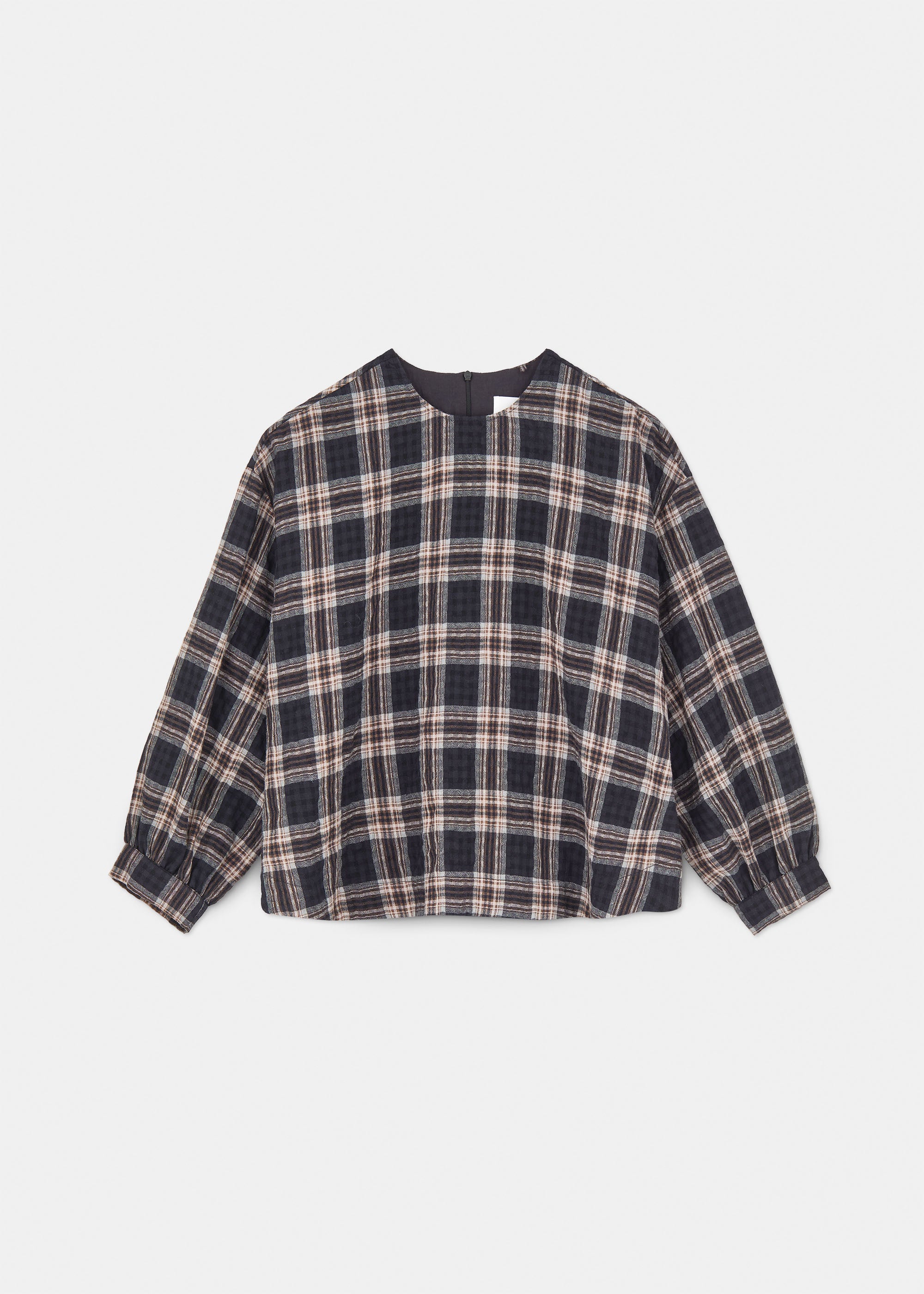 Glenn checked wool blouse | Mix Black