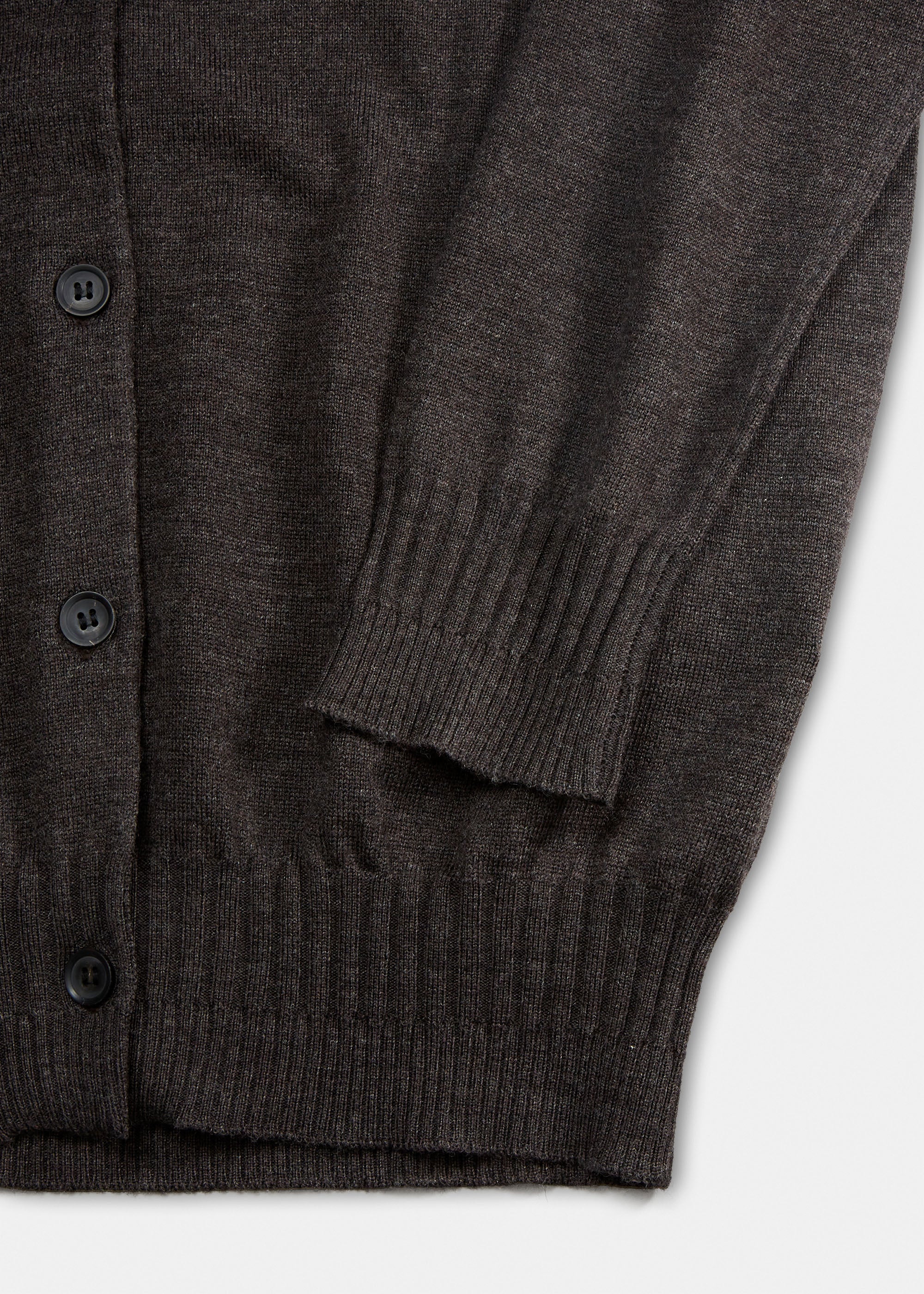 Hana wool cardigan | Dark Brown Melange