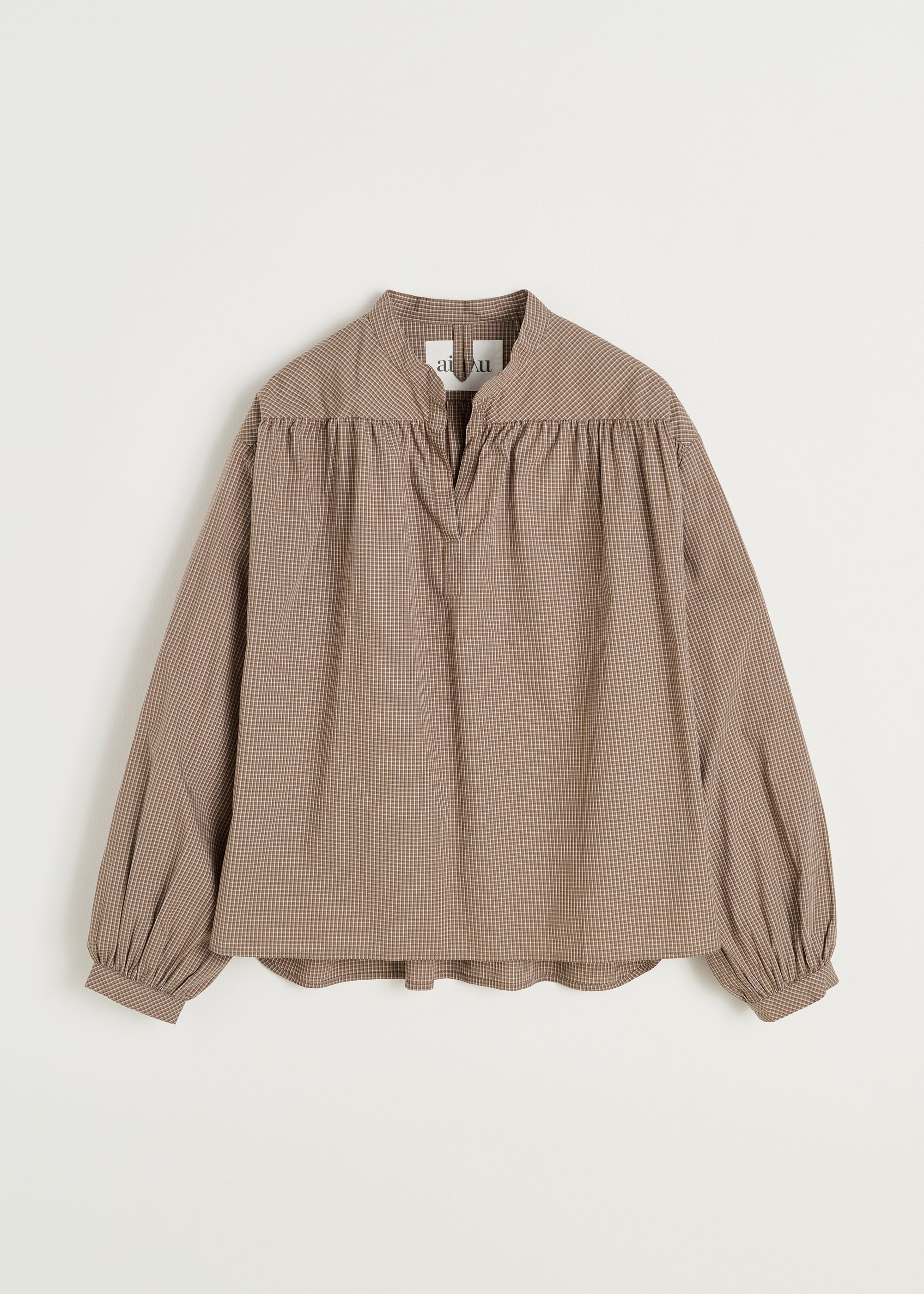 Heaven check shirt | Mix Fossil Shirt Woven aiayu
