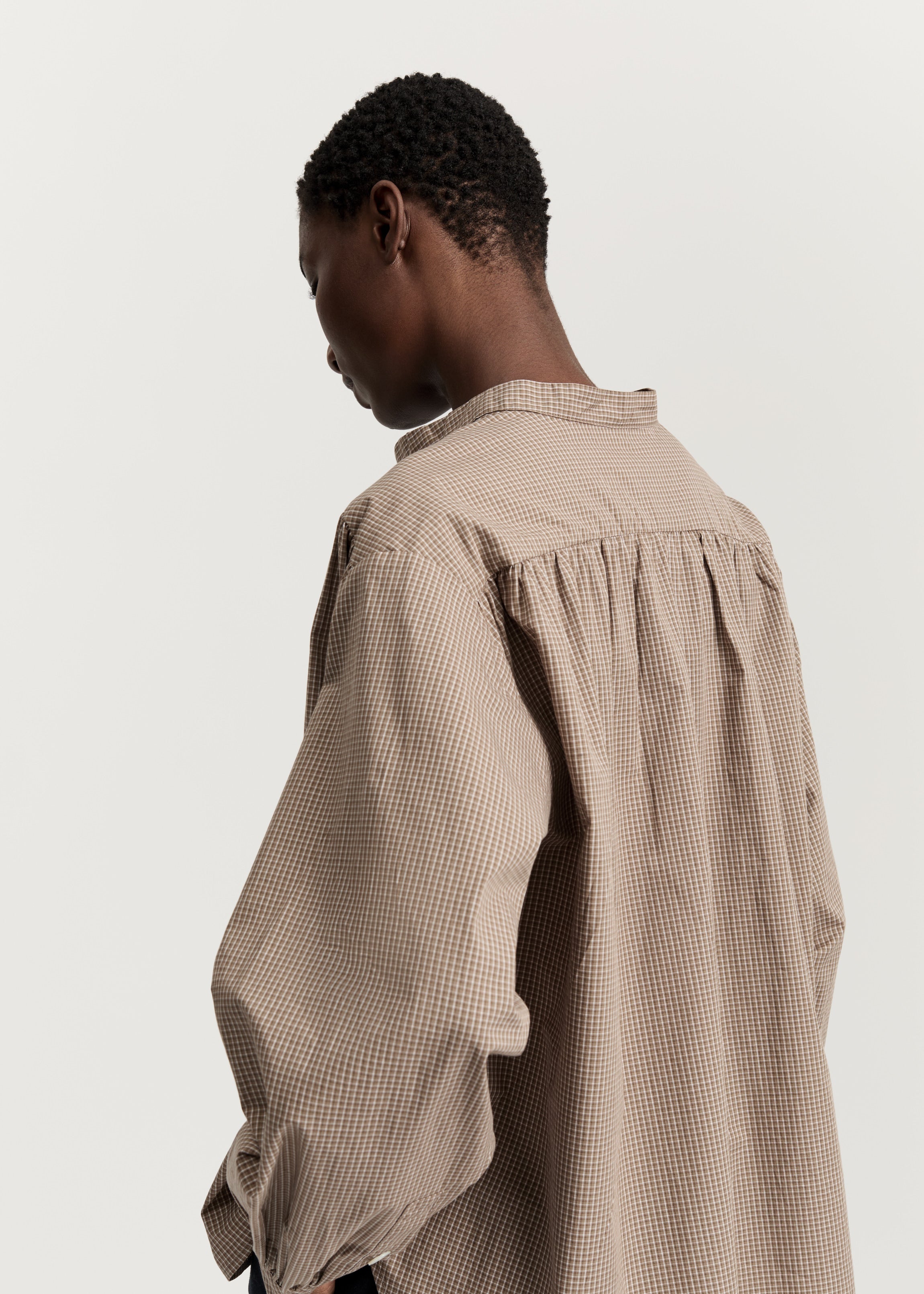 Heaven check shirt | Mix Fossil Shirt Woven aiayu