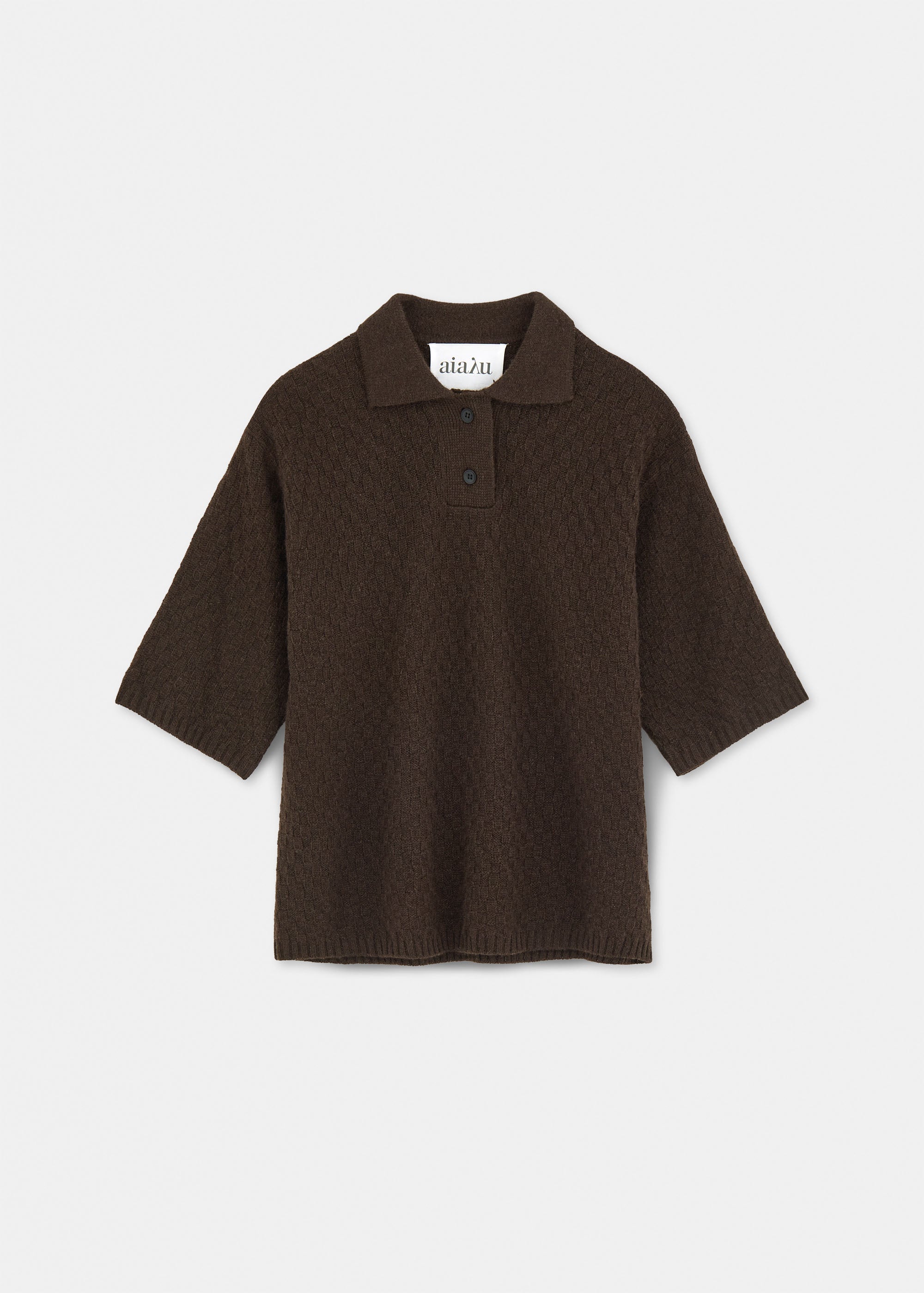 Heike yak polo t-shirt | Pure Dark Brown