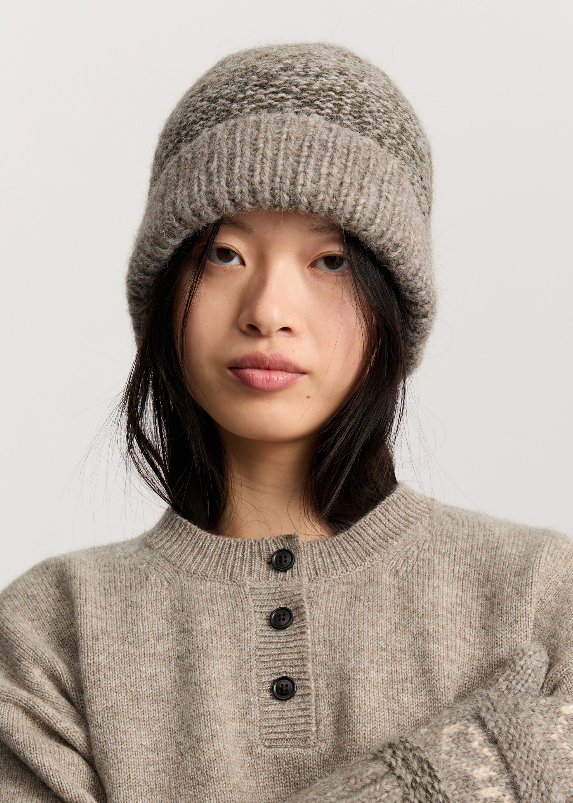 Hela beanie – wool | Mix Bark Hat aiayu