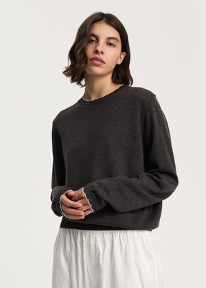 Isha sweater – pure merino wool | Dark Brown Melange Sweater aiayu