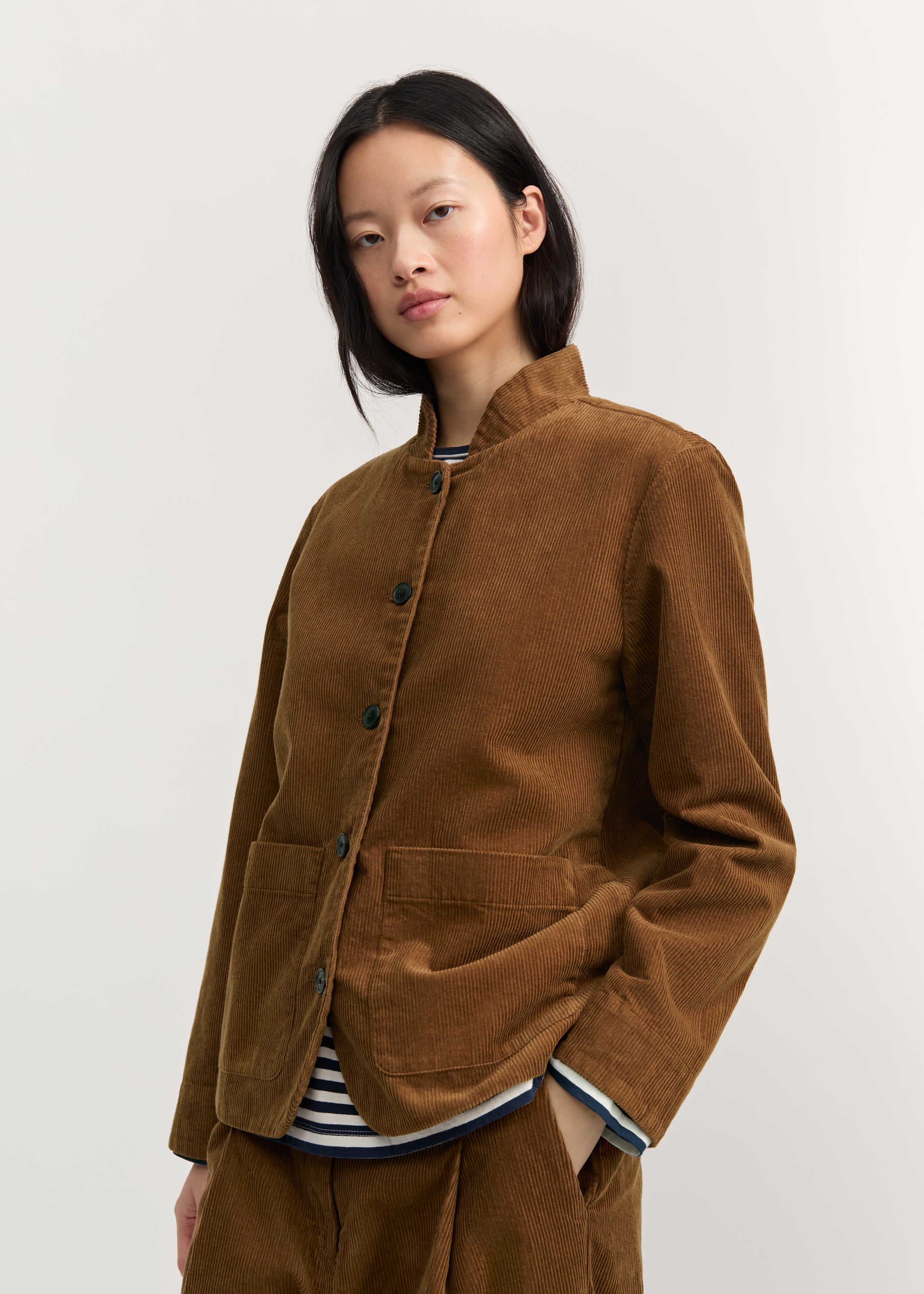 Jacy jacket corduroy | Cognac Jacket aiayu