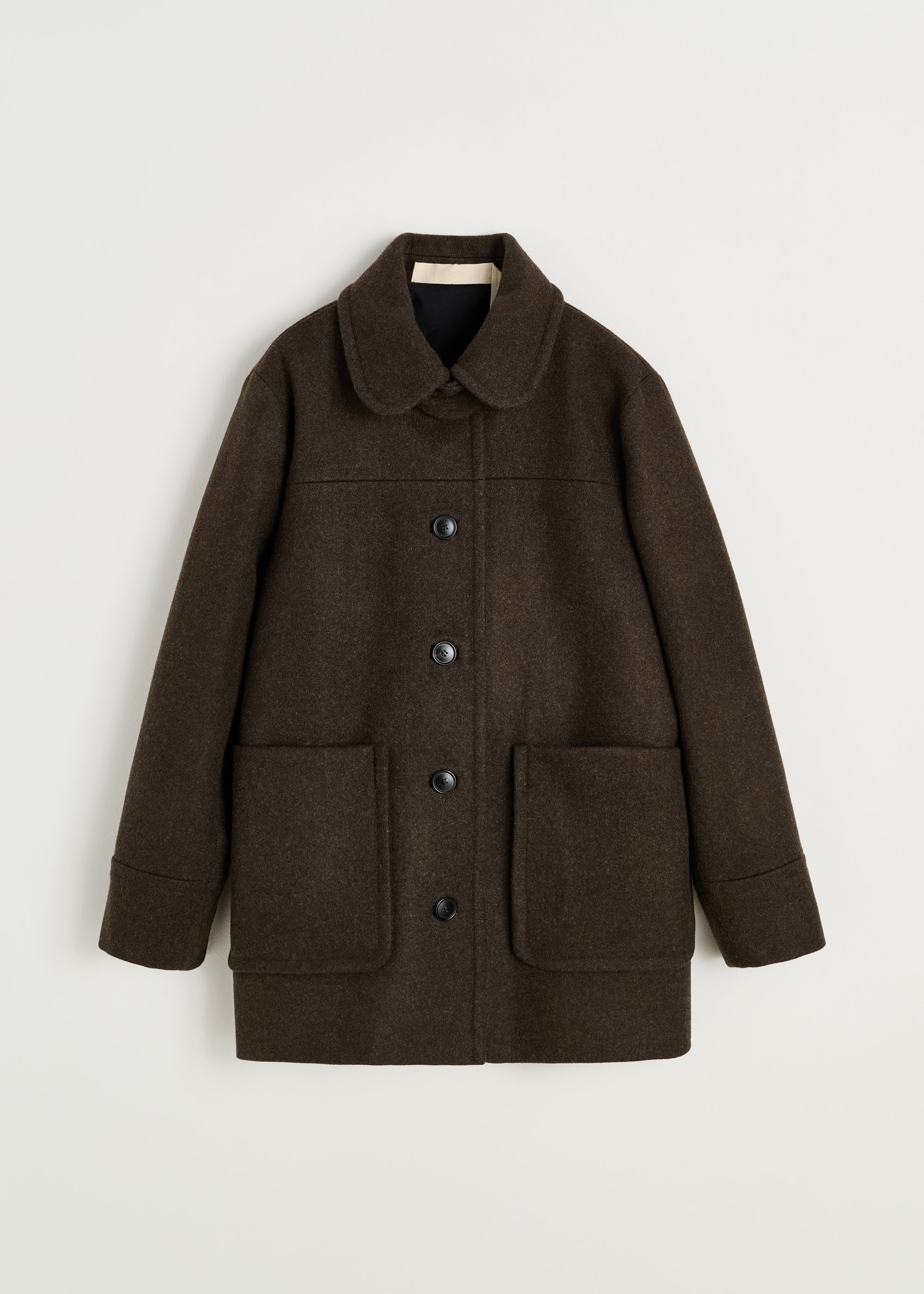 Jamie jacket loden – wool | Pure Dark Brown Coat aiayu