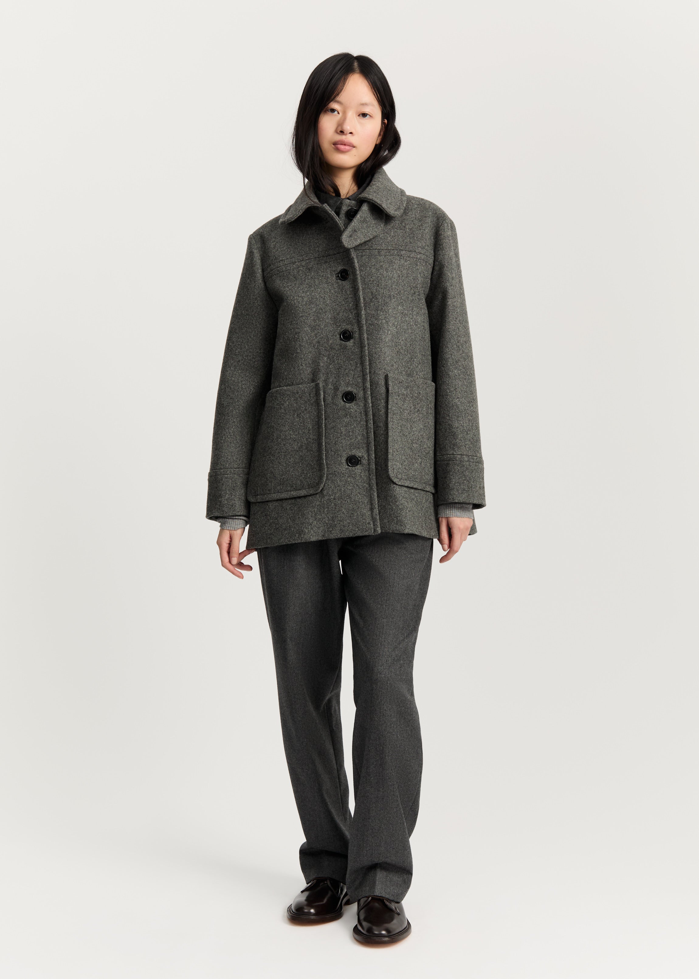 Jamie jacket loden – wool | Pure Grey Coat aiayu