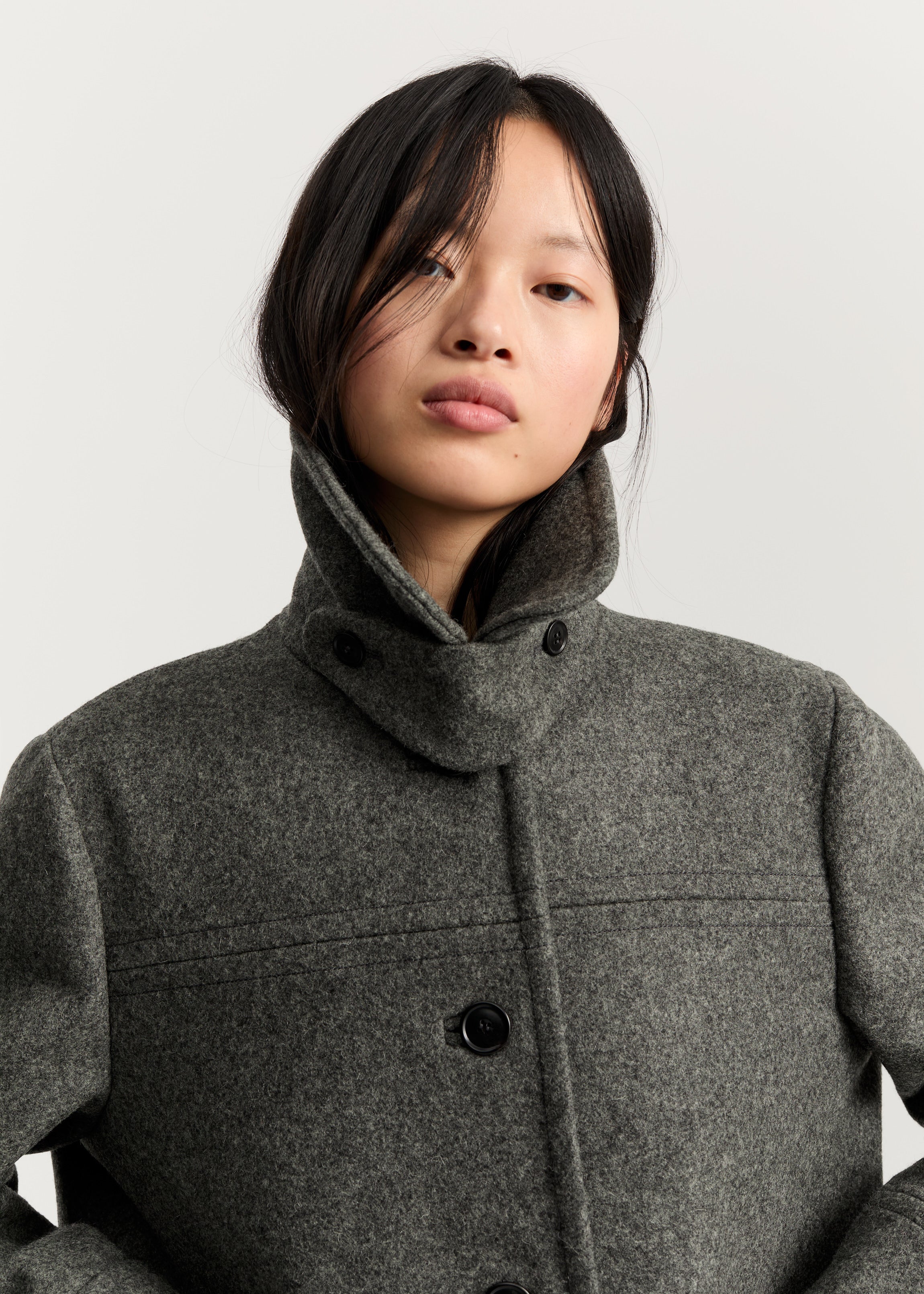Jamie jacket loden – wool | Pure Grey Coat aiayu