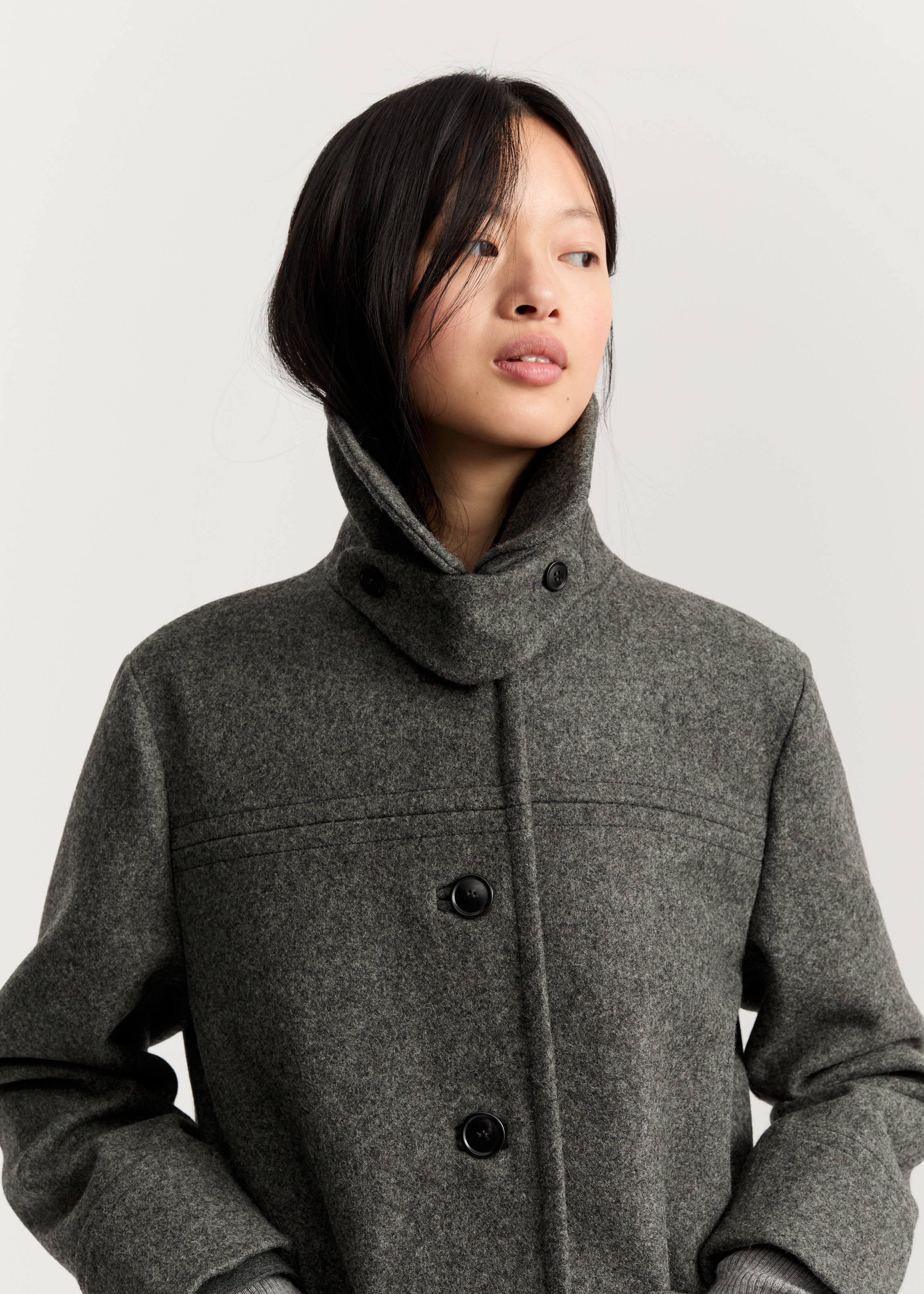 Jamie jacket loden – wool | Pure Grey Coat aiayu